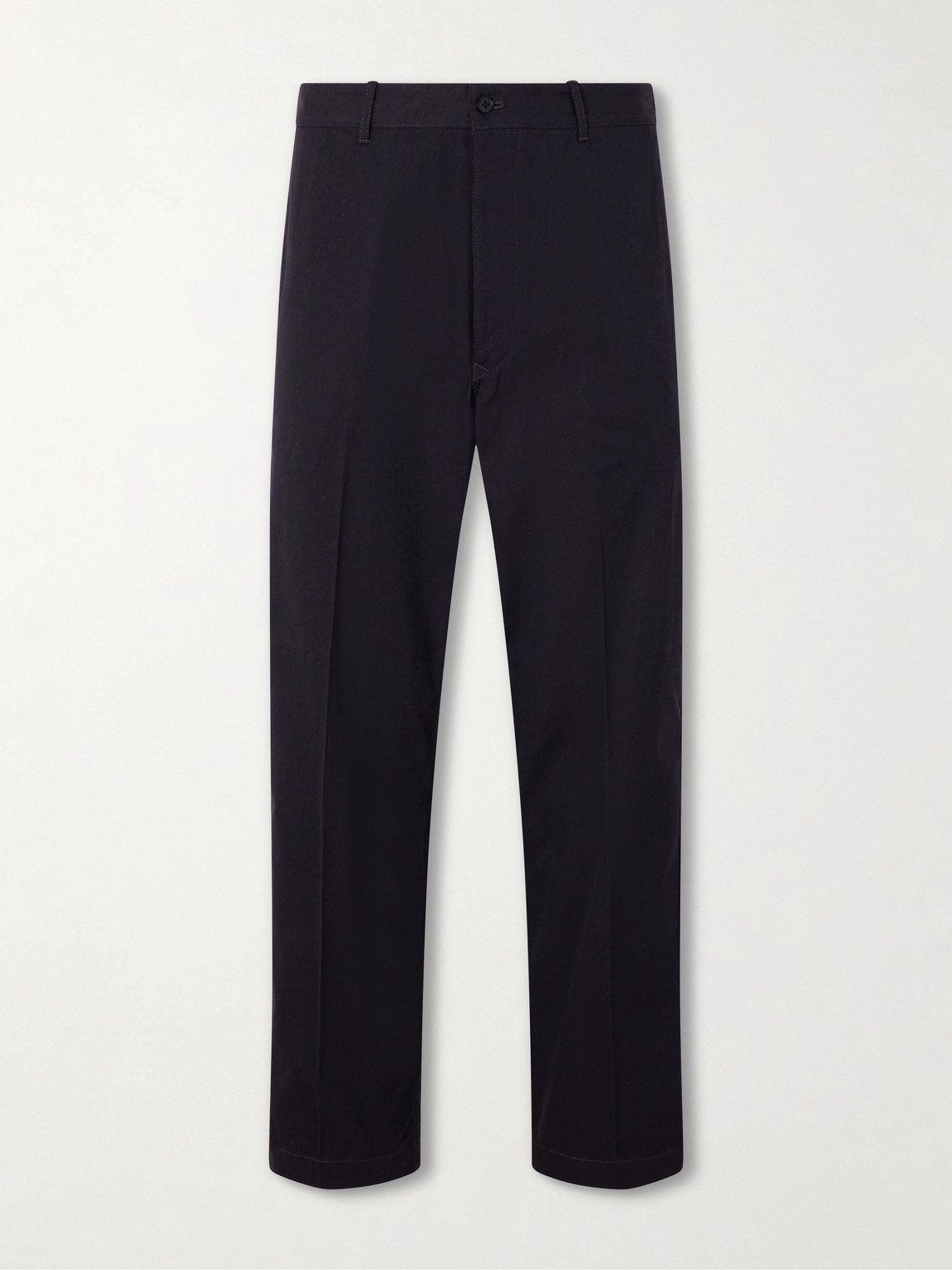 Buckleback Straight-Leg Cotton-Gabardine Suit Trousers