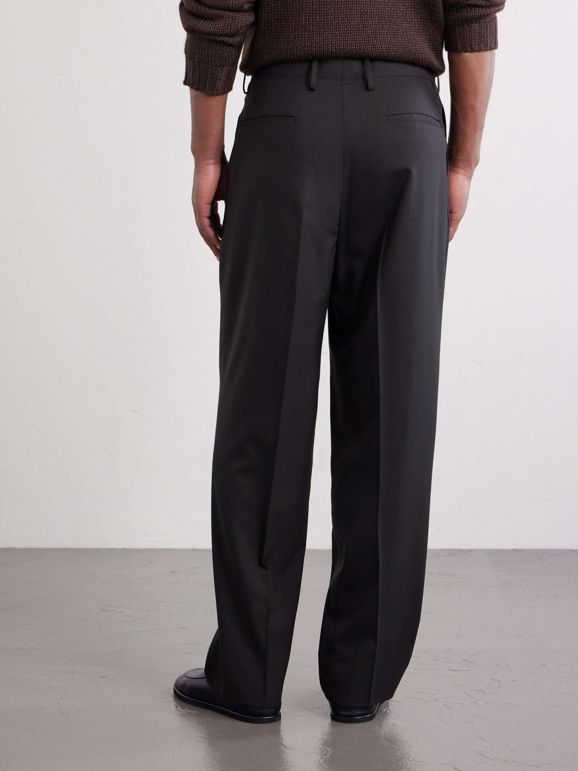 KAPTAIN SUNSHINE Straight-Leg Pleated Wool-Poplin Trousers for Men