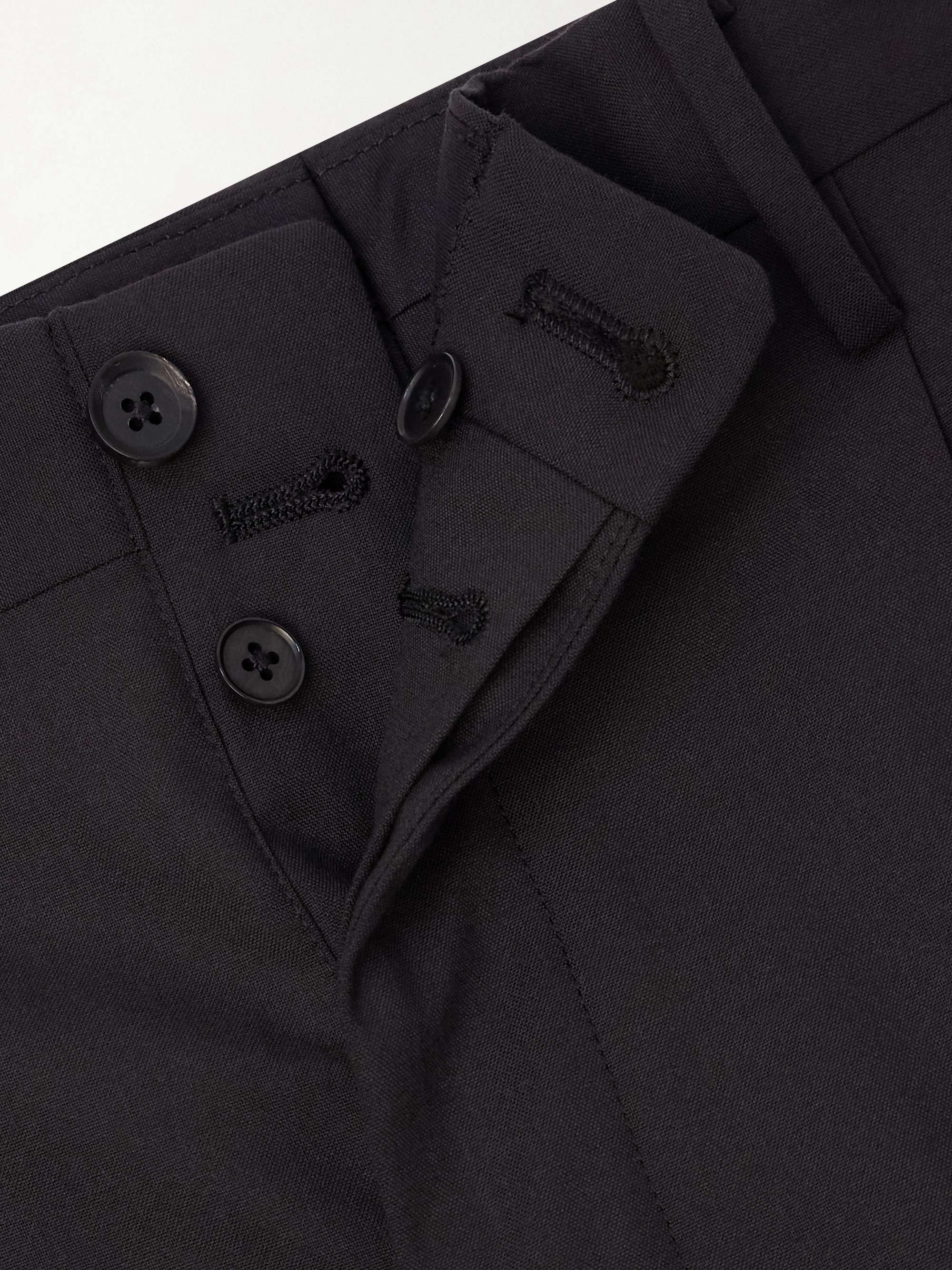 パンツ KAPTAIN SUNSHINEWoolPoplinShoecutSlacks KAPTAIN SUNSHINE Straight-Leg Pleated Wool-Poplin Trousers for Men