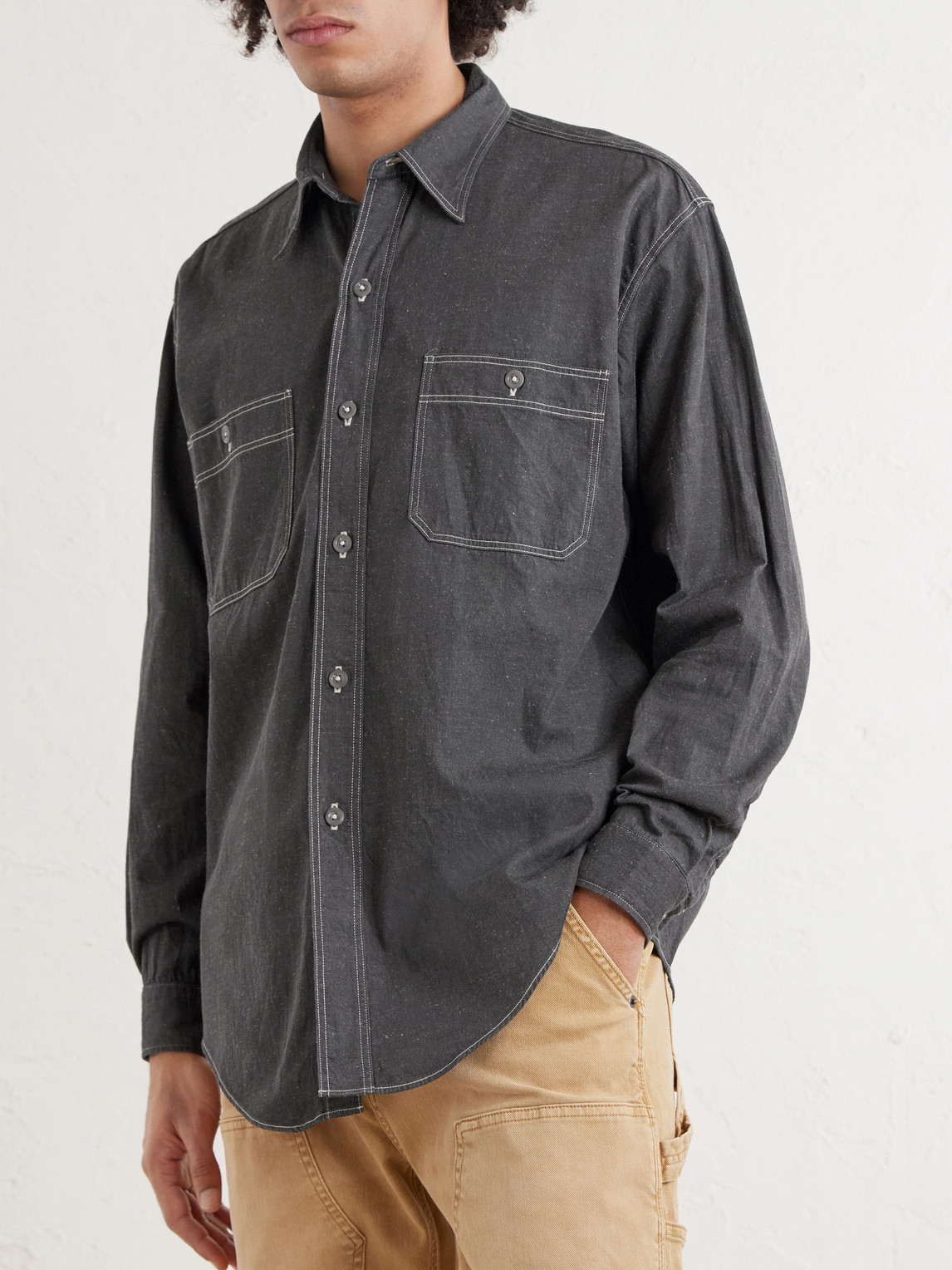 Work Suvin Cotton And Hemp-Blend Shirt