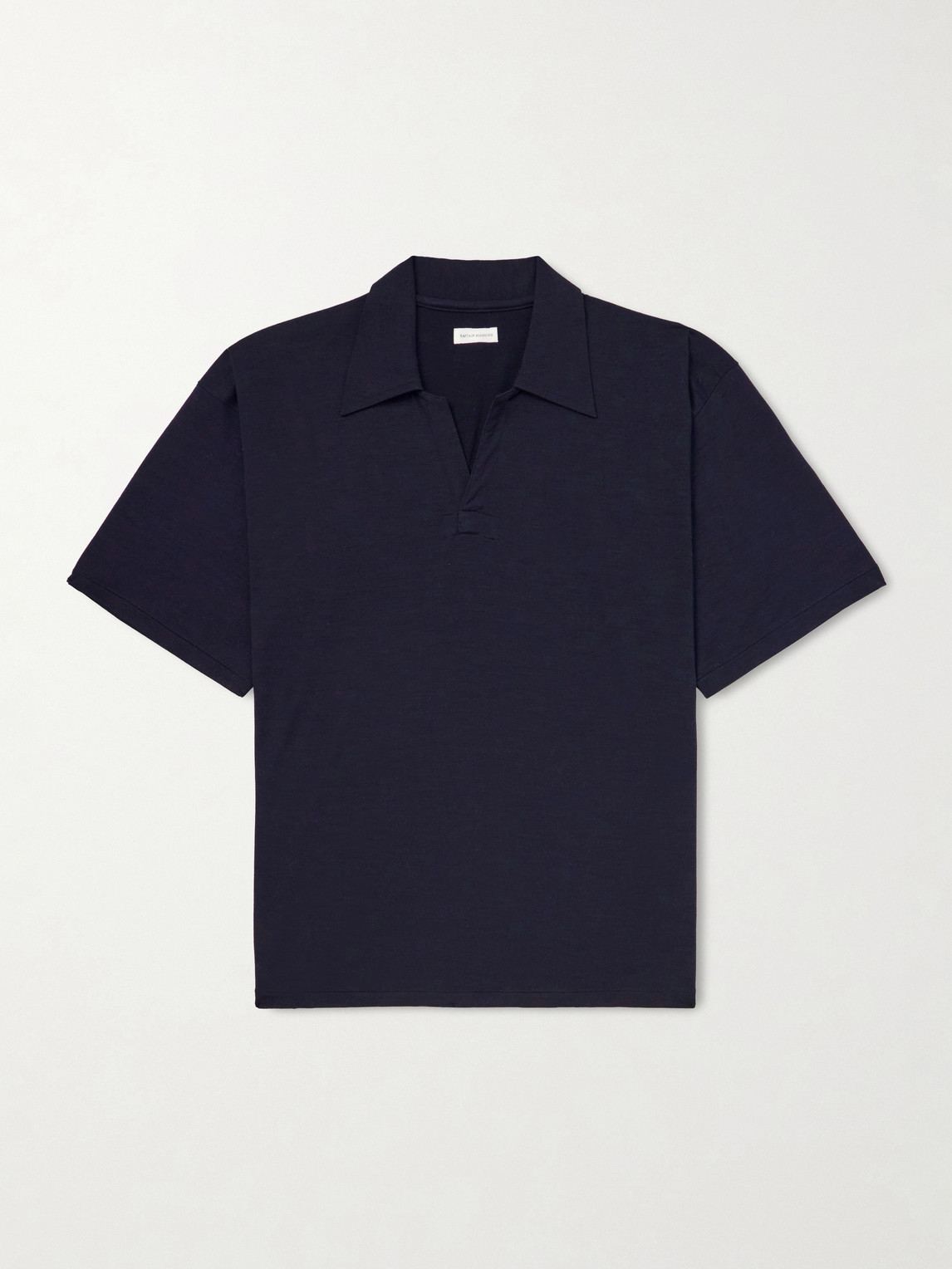 Kaptain Sunshine Skipper Oversized Merino Wool Polo Shirt In Blue