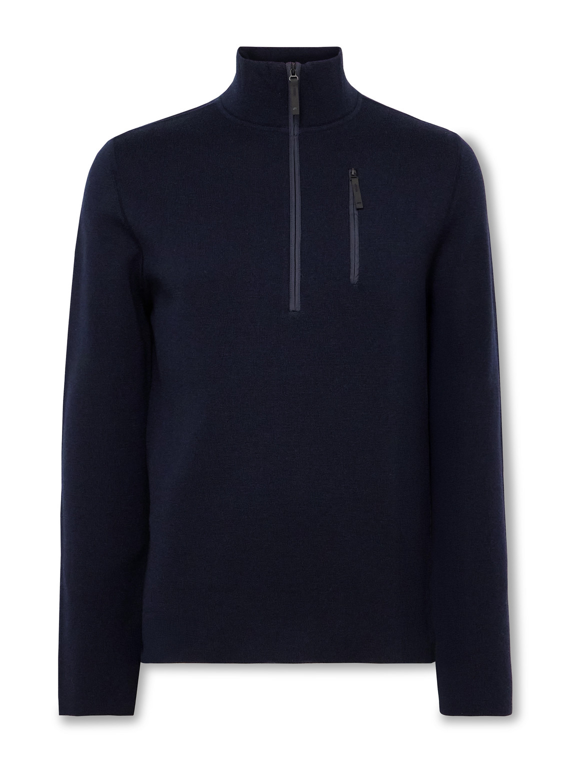 Aztech Mountain Matterhorn Shell-trimmed Wool Half-zip Ski Mid-layer In Black