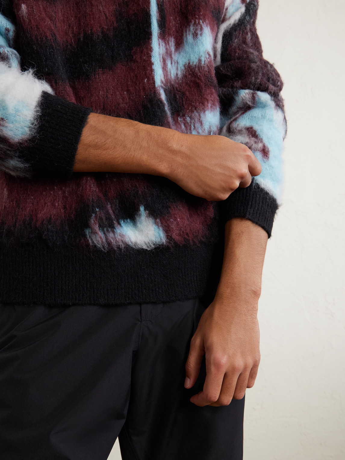  Aztech Mountain - Brushed Knitted Sweater - Men - Burgundy - S 