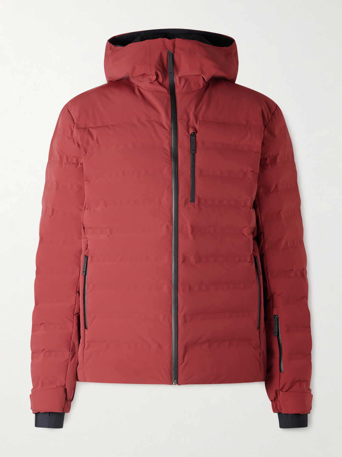 Aztech Mountain Pyramid Quilted Hooded Ski Jacket In Burgundy