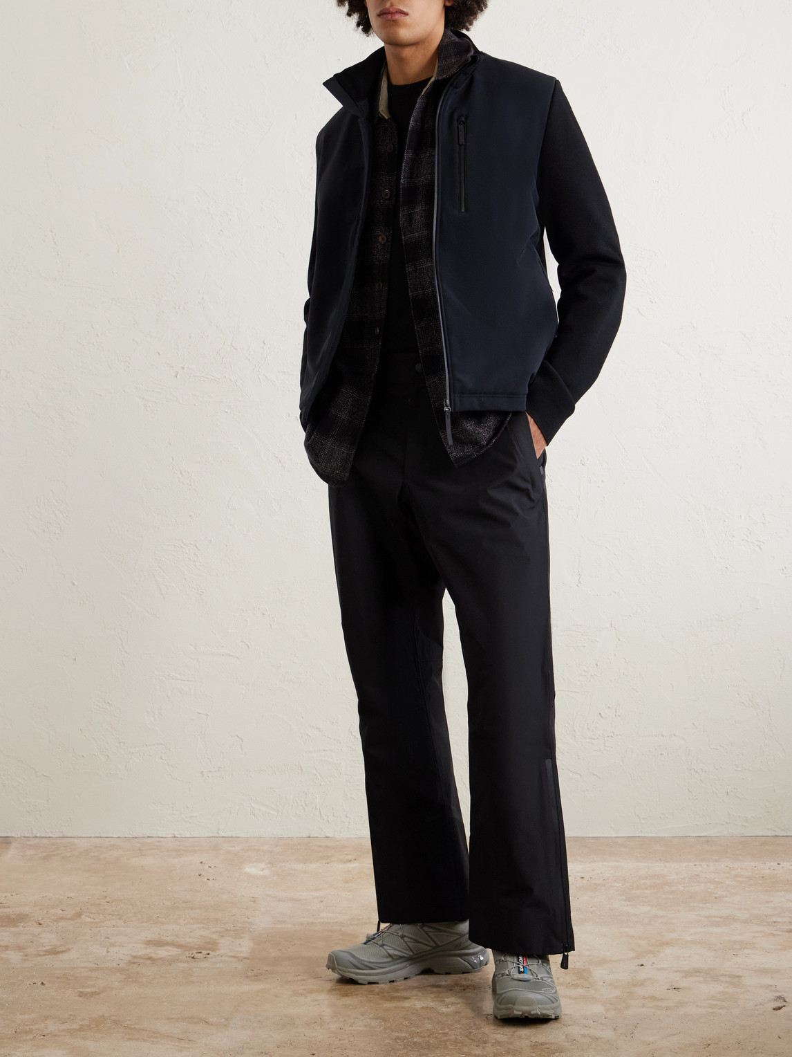 Aztech Mountain Evan Shell And Wool Down Jacket In Black