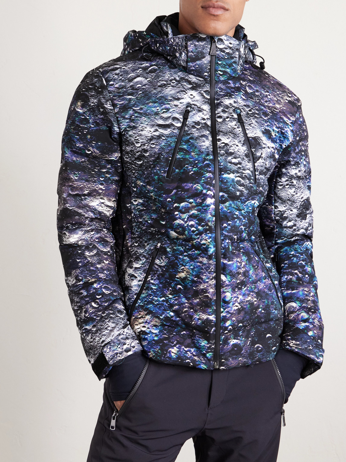  Aztech Mountain - Mdj Nuke Suit Printed Quilted Hooded Down Ski Jacket - Men - Blue - S 