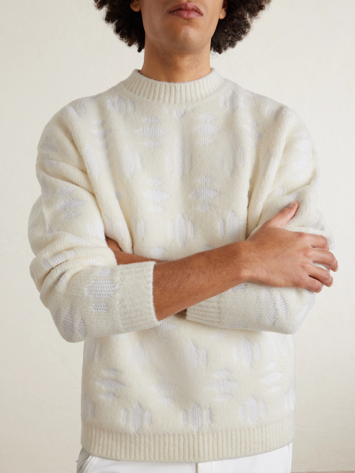  Aztech Mountain - Matthew Day Jackson Snowflake Virgin Wool-blend Sweater - Men - Neutrals - S 