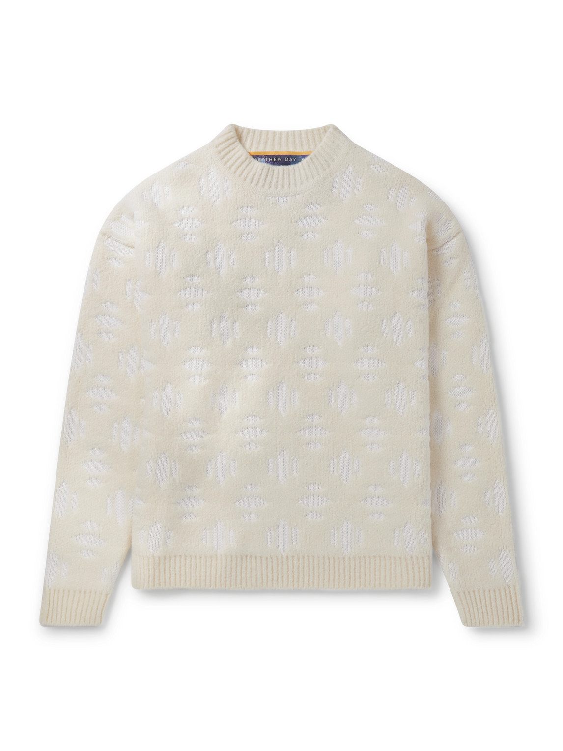 Aztech Mountain Matthew Day Jackson Snowflake Virgin Wool-blend Sweater In White