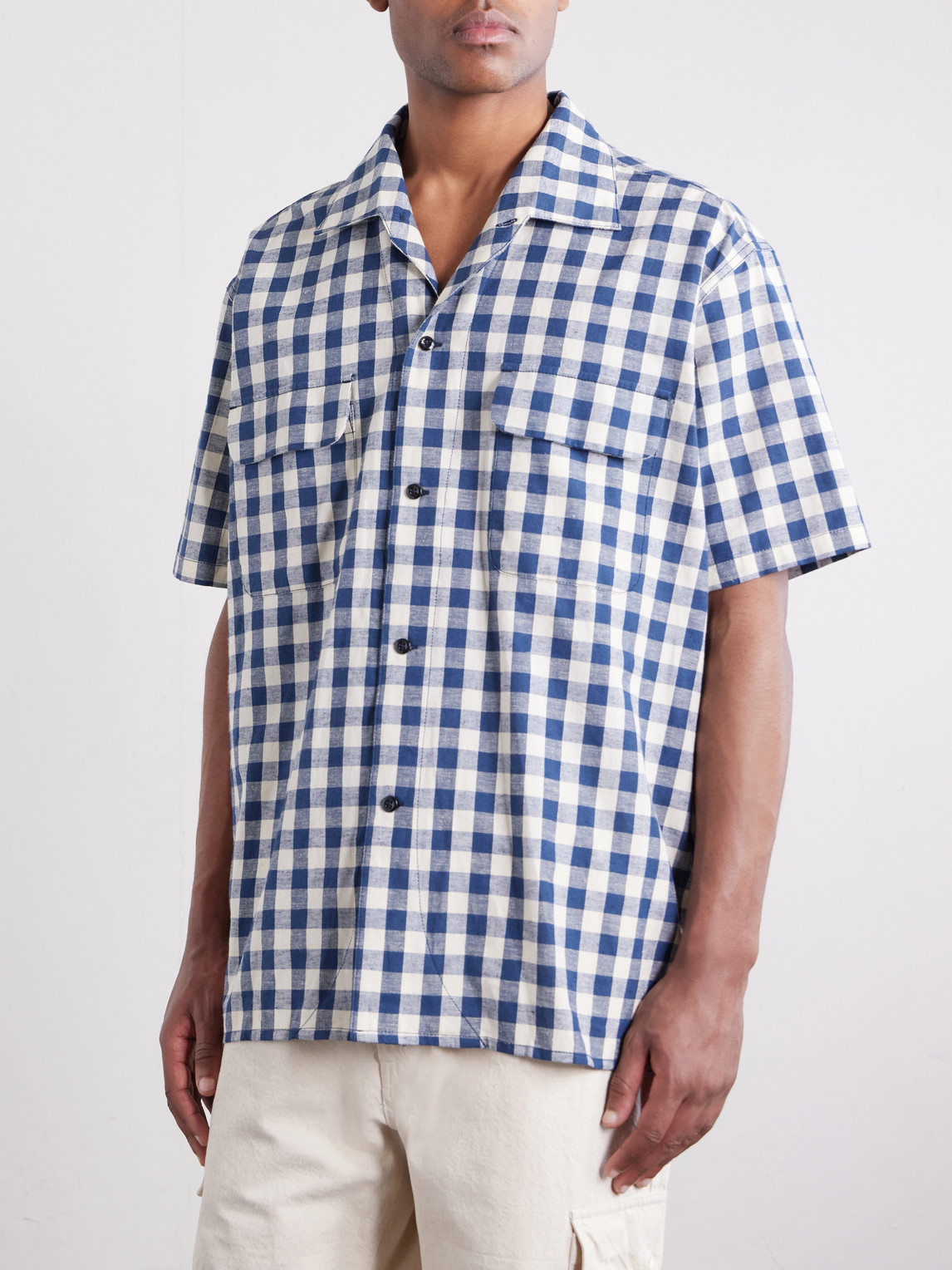 Milano Gingham Cotton And Linen-Blend Shirt