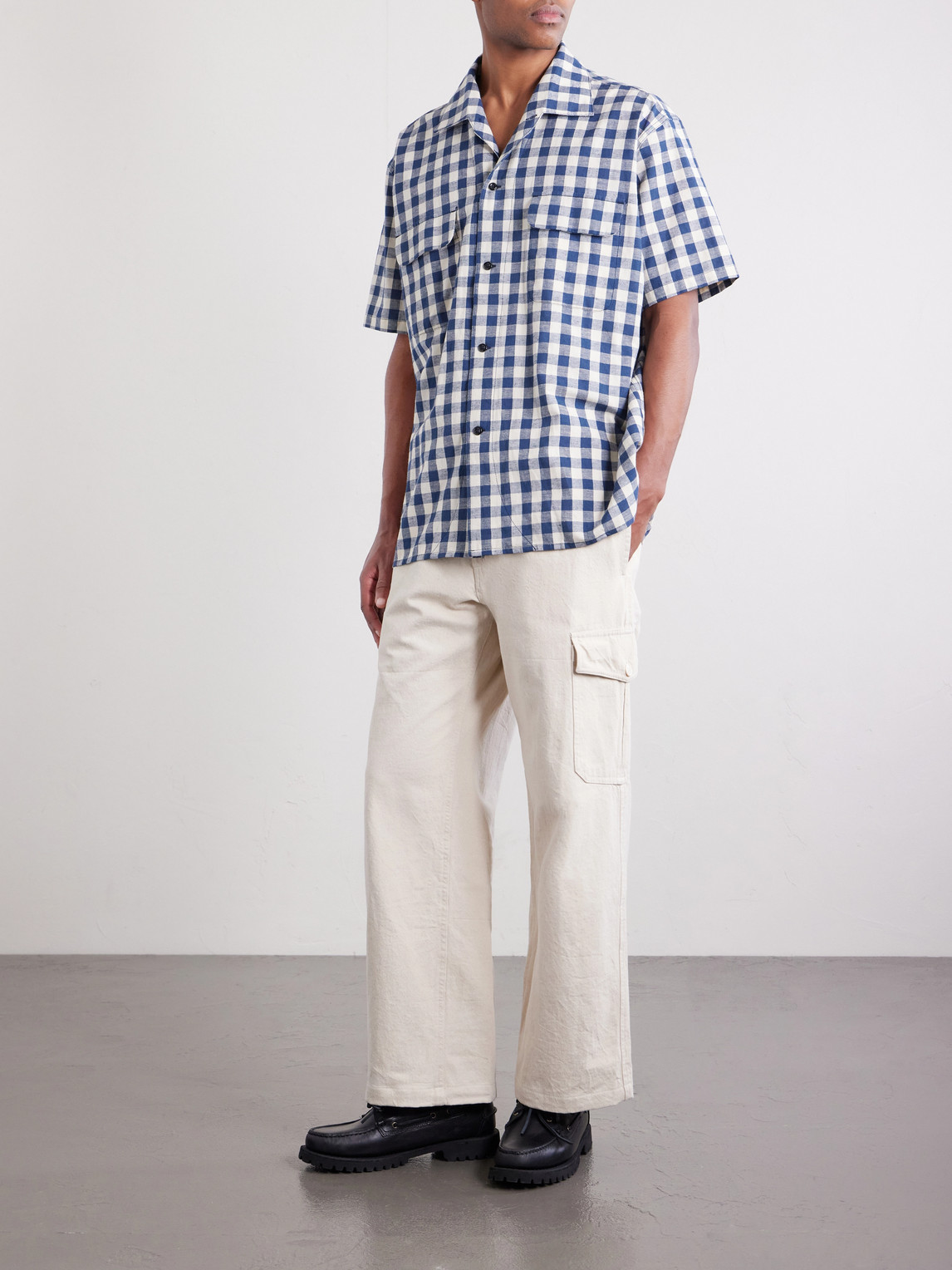 Milano Gingham Cotton And Linen-Blend Shirt