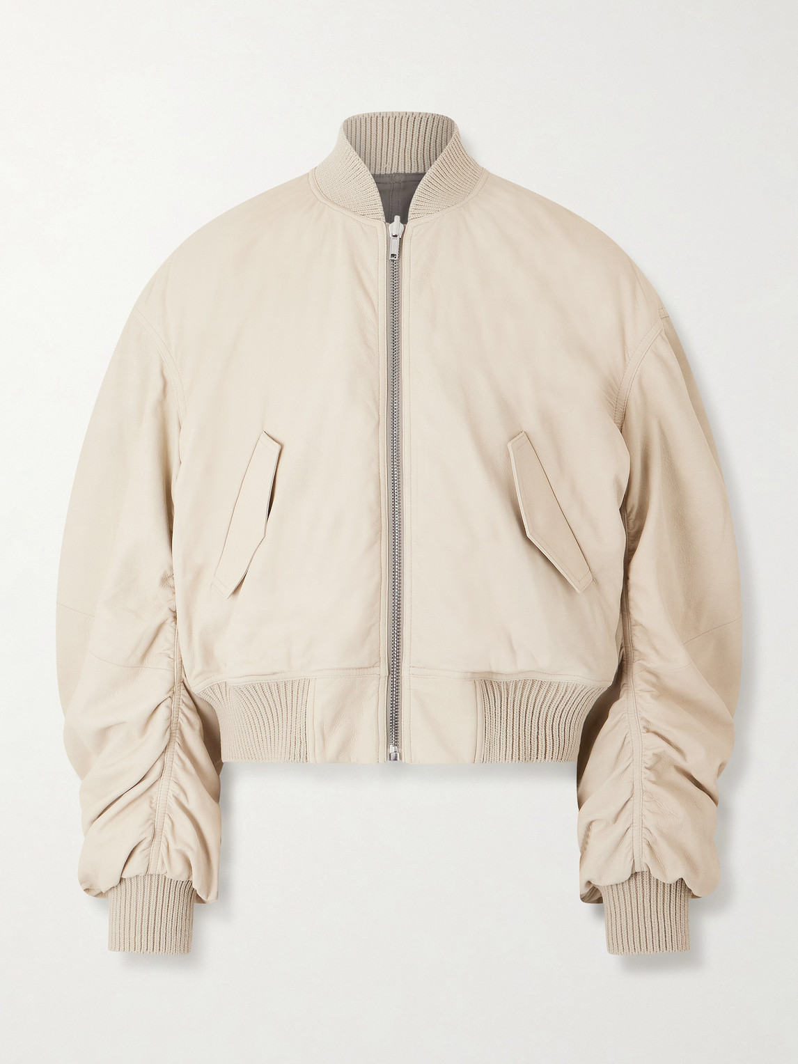 Rick Owens Secchia Leather Bomber Jacket IT 48
