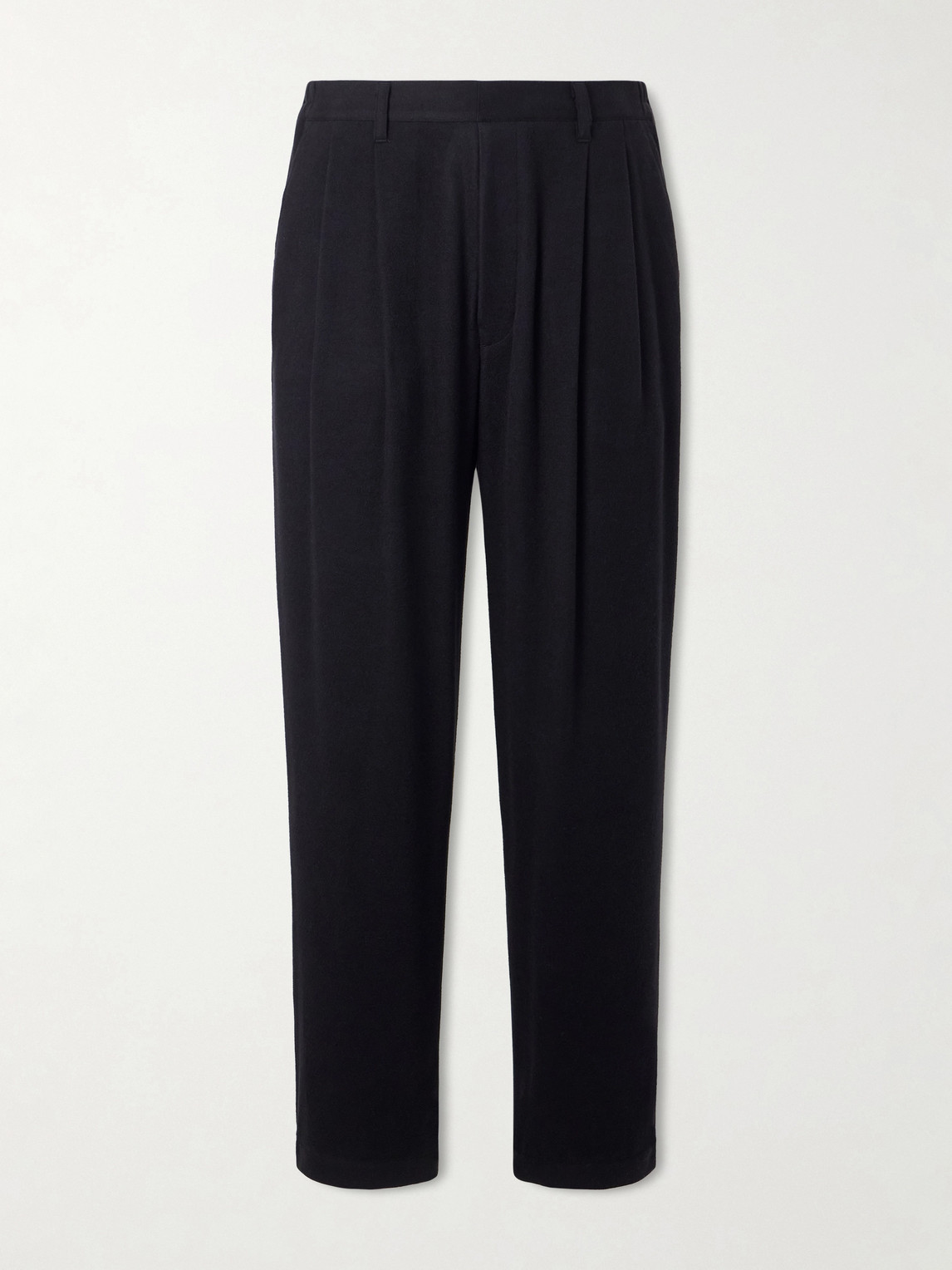 Ssstein Straight-leg Silk-blend Flannel Trousers In Black