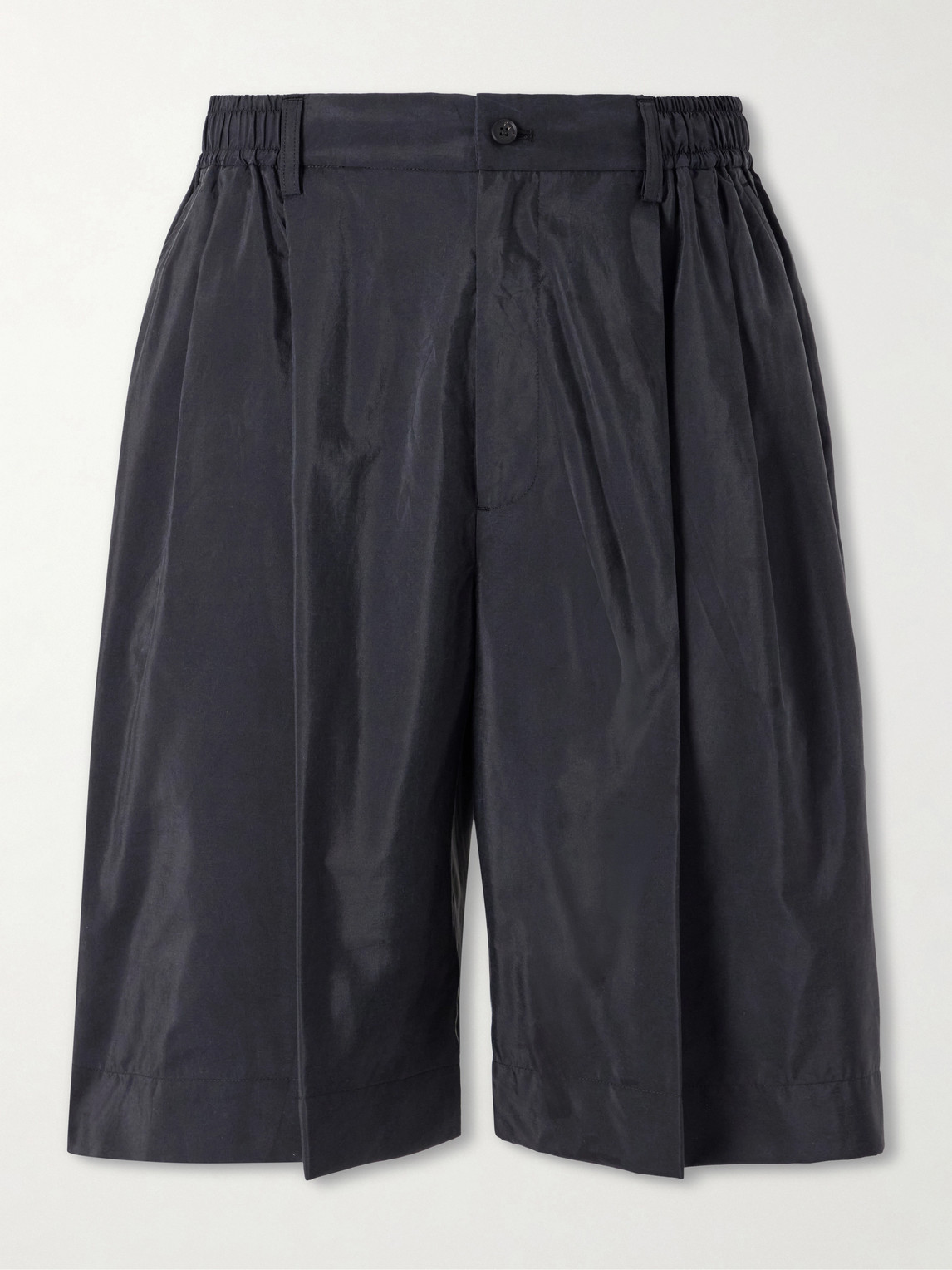 Ssstein Easy Wide-leg Silk-blend Shorts In Black