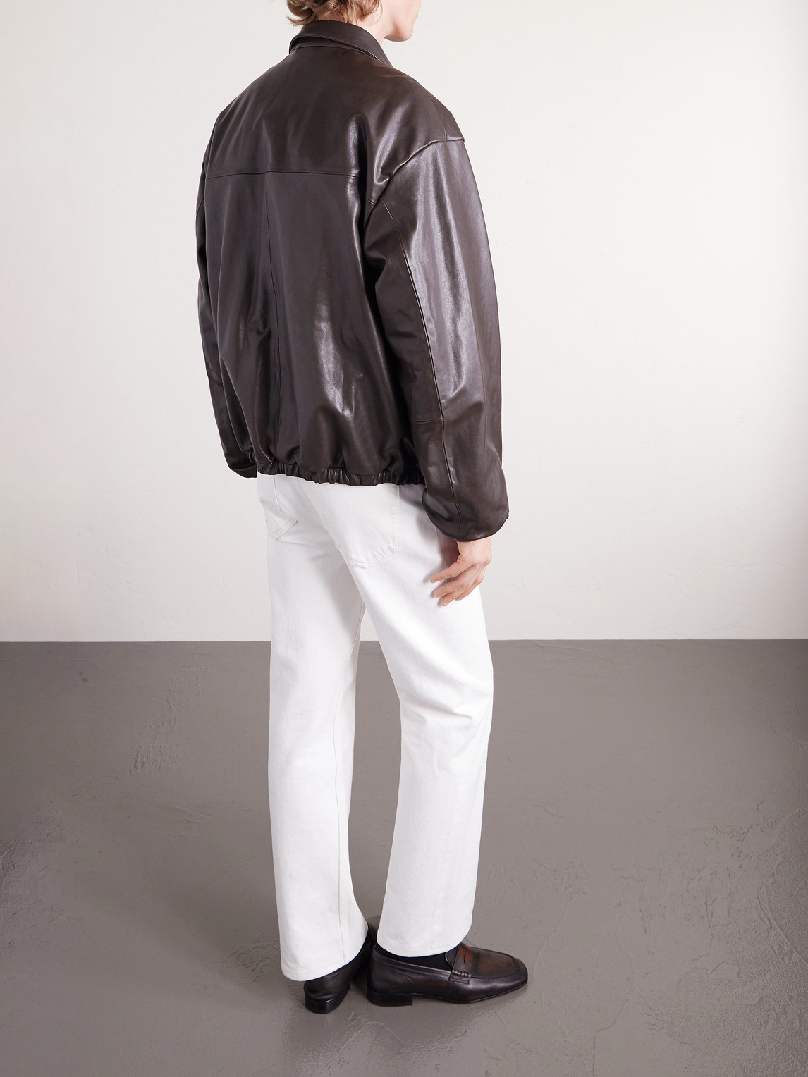 Ssstein Leather Jacket In Brown