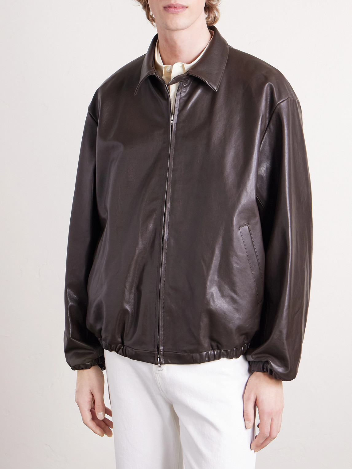 Ssstein Leather Jacket In Brown
