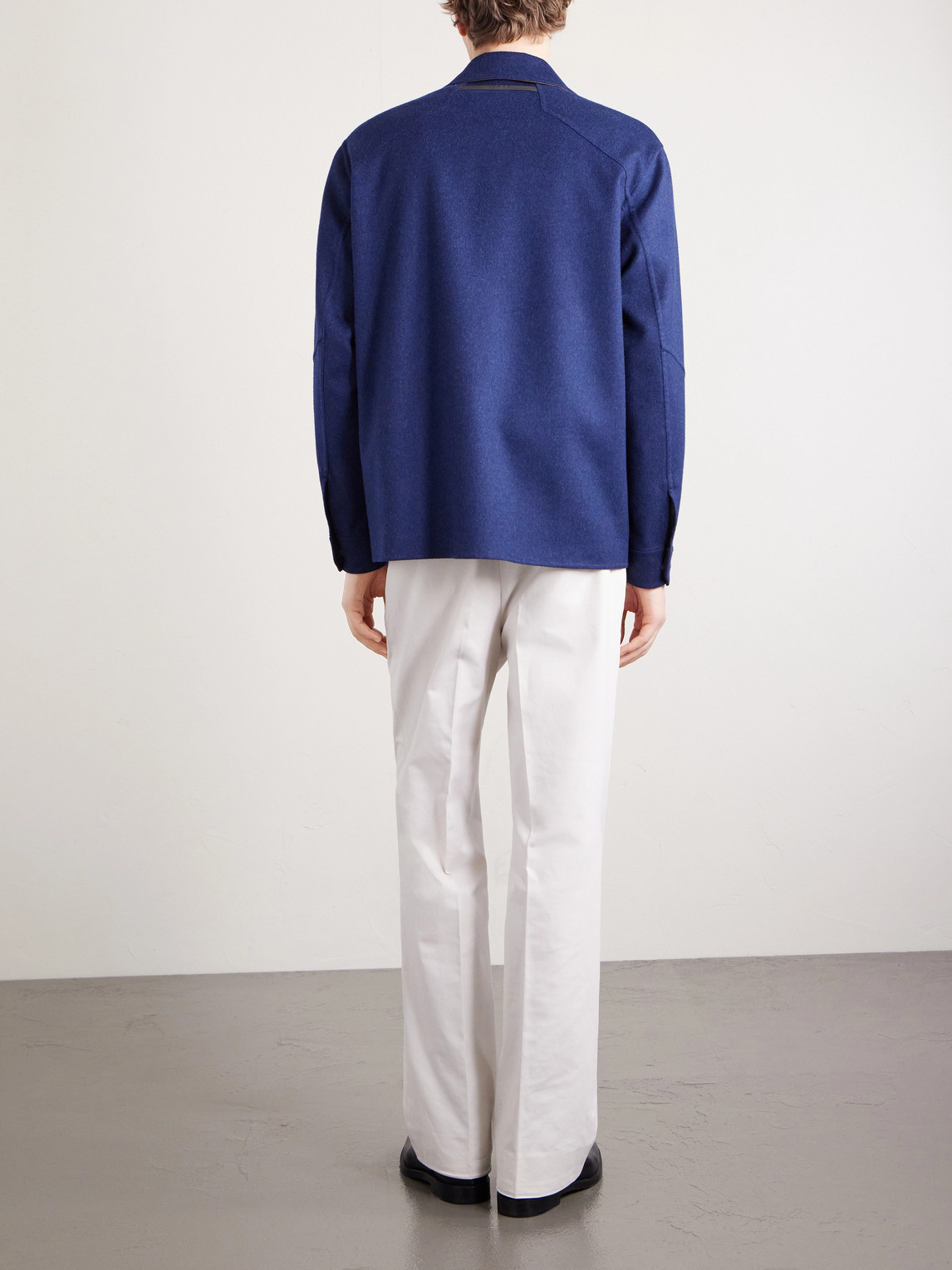 Sease Wool-blend Overshirt In Blue