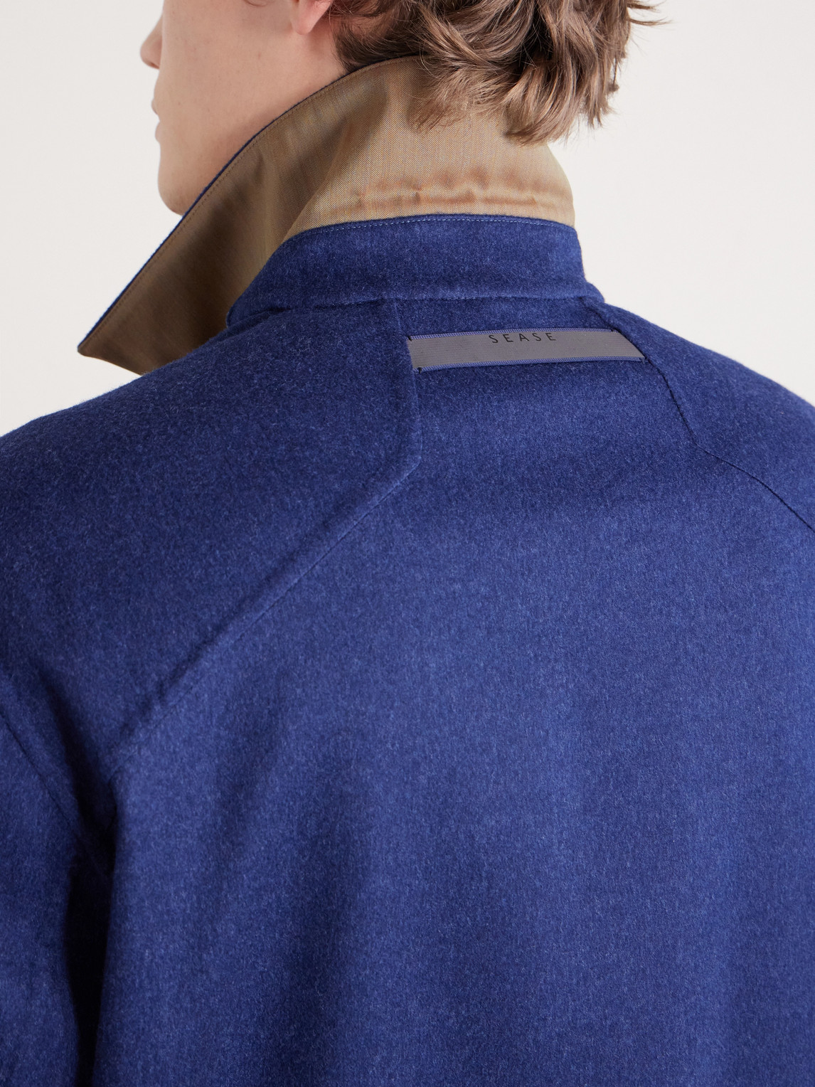 Sease Wool-blend Overshirt In Blue