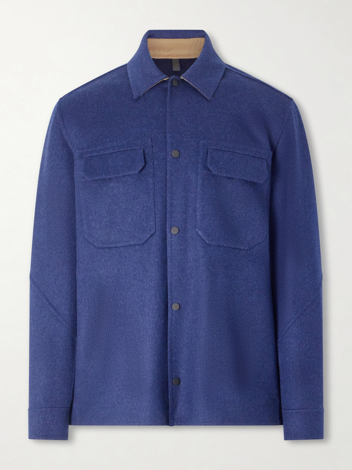 Sease Wool-blend Overshirt In Blue