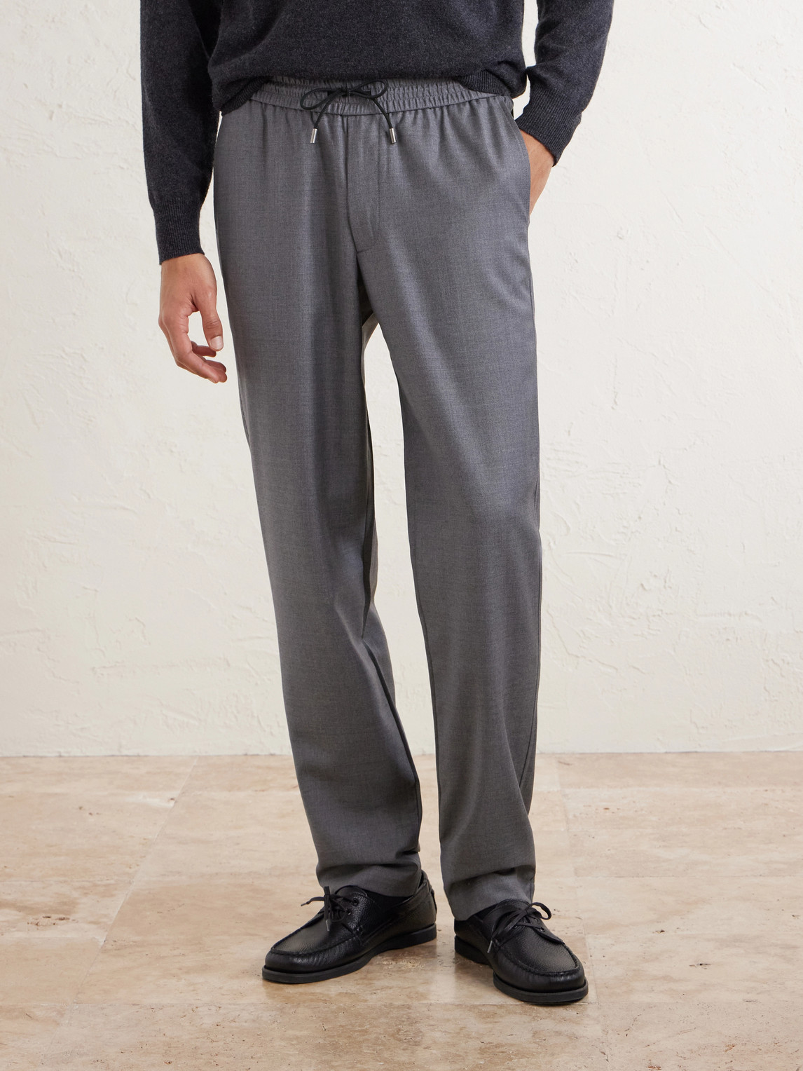  Sease - Summer Mindset Straight-leg Virgin Wool Drawstring Trousers - Men - Gray - L 
