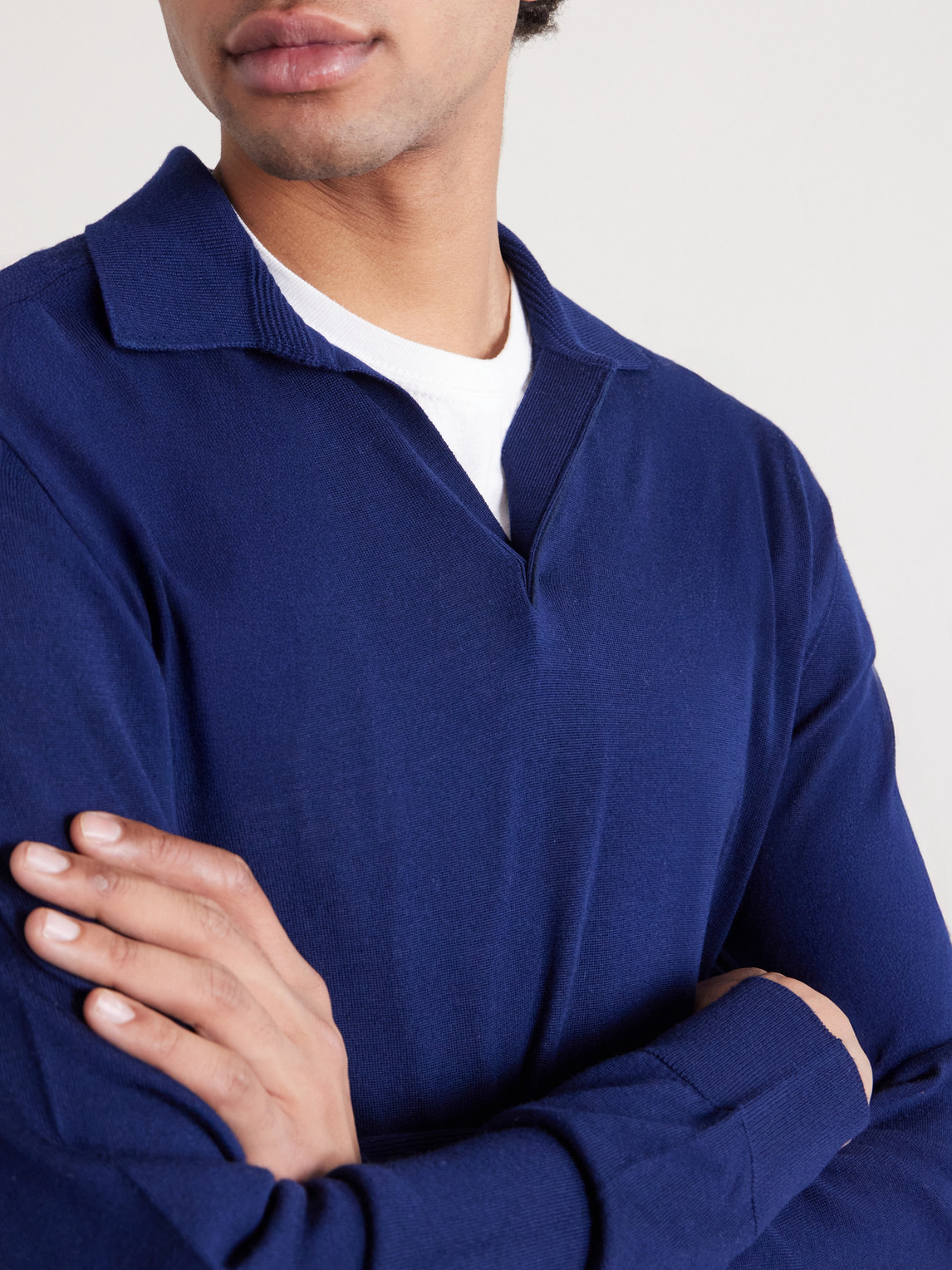  Sease - Lasca Virgin Wool Polo Shirt - Men - Blue - S 