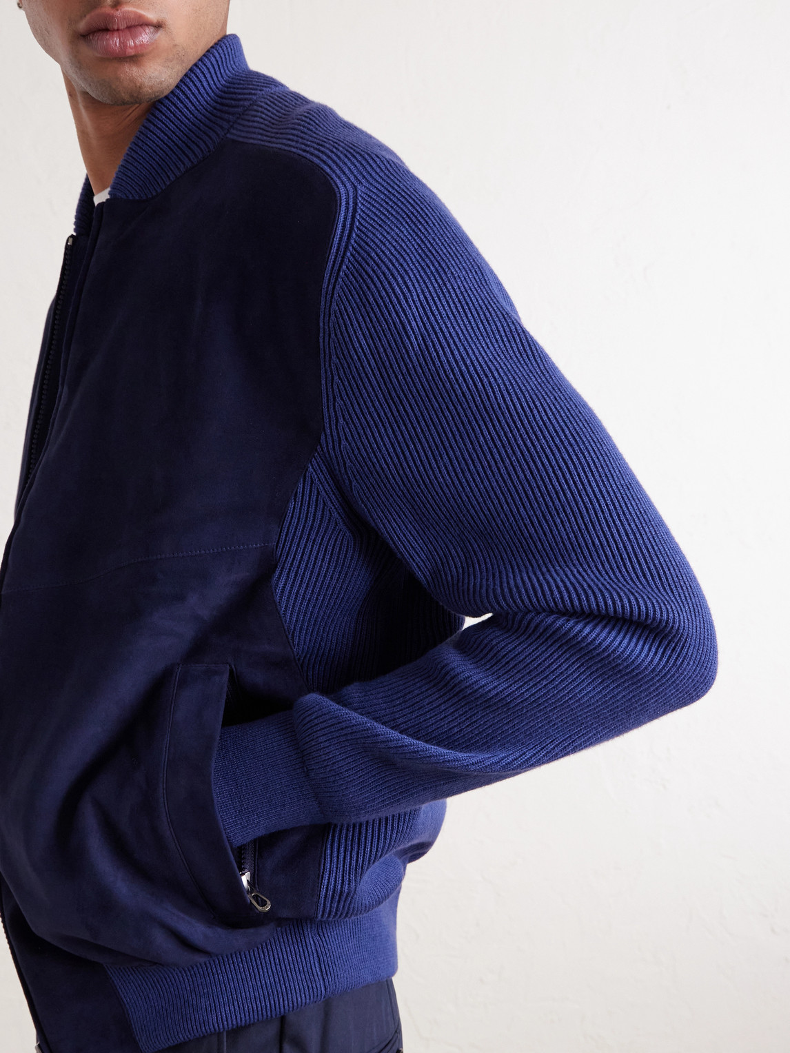 And Ribbed Cotton And Cashmere-Blend Bomber Jacket