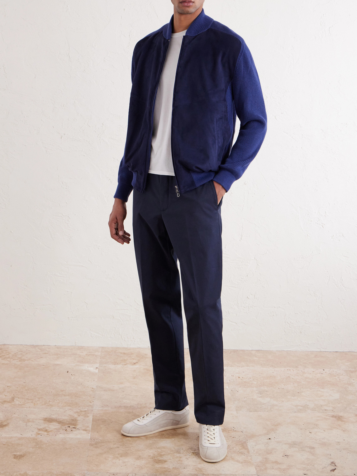And Ribbed Cotton And Cashmere-Blend Bomber Jacket