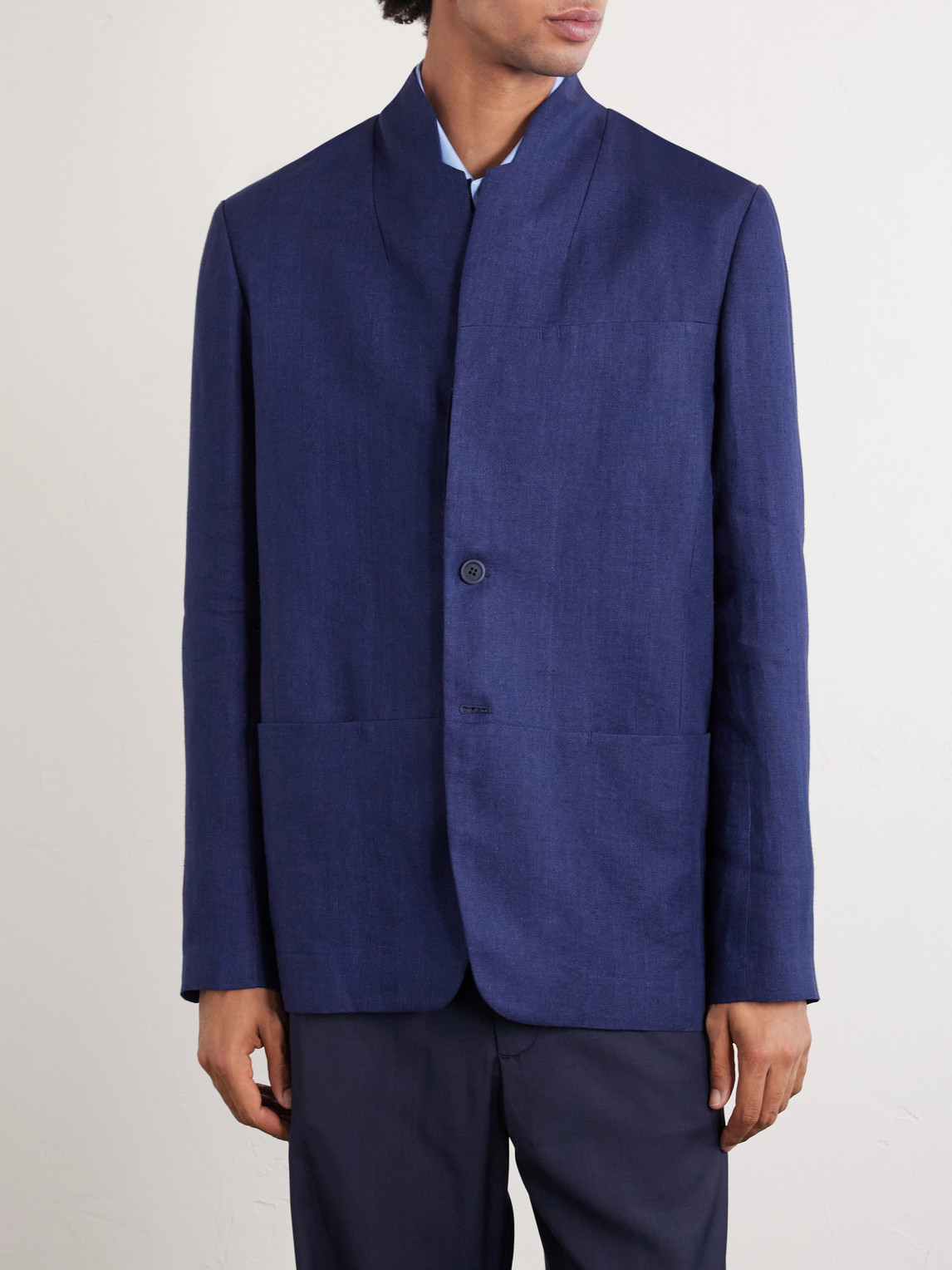  Sease - Ellen Linen And Cotton-blend Blazer - Men - Blue - Xl 