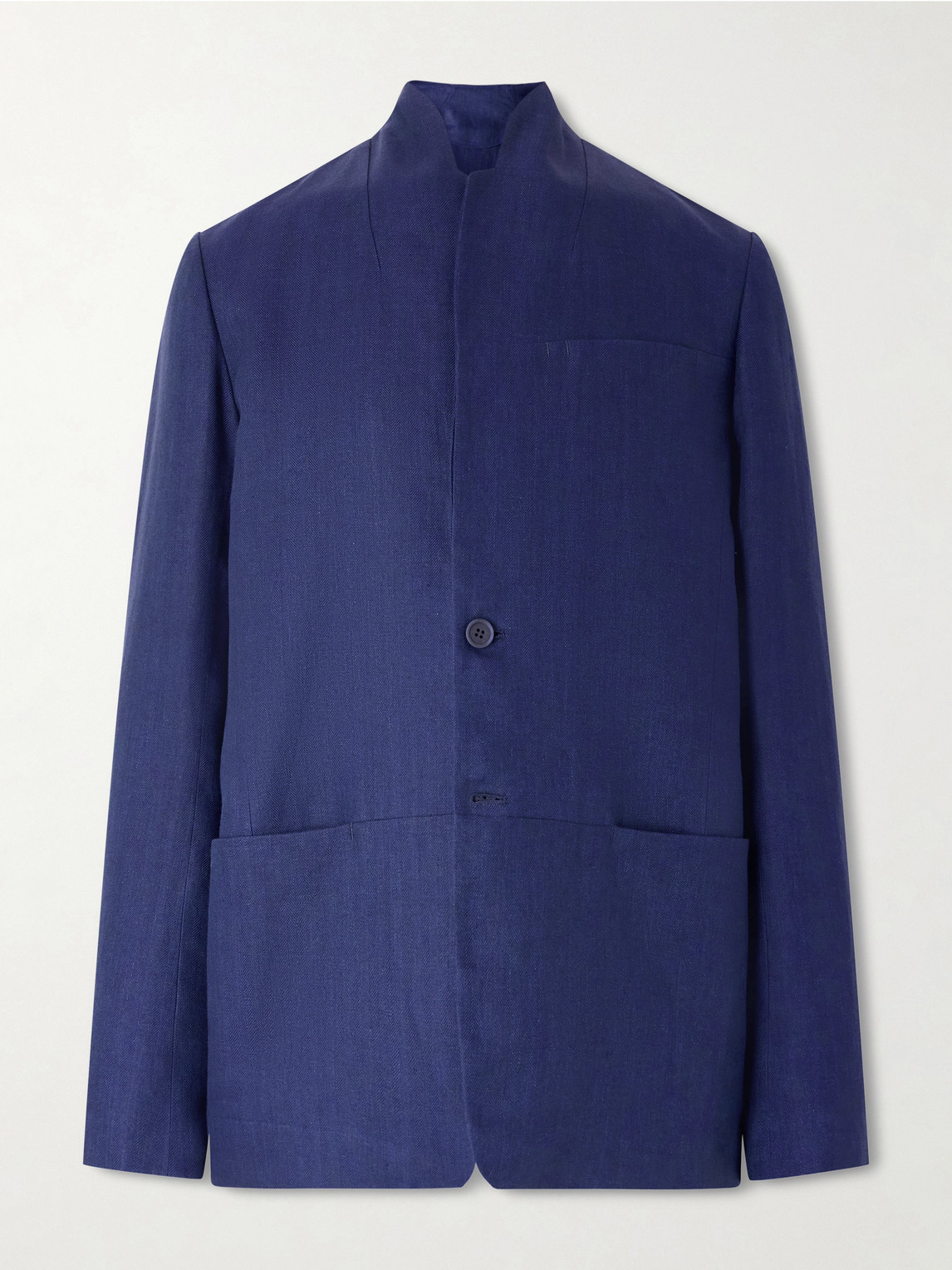 Sease Ellen Linen And Cotton-blend Blazer In Blue