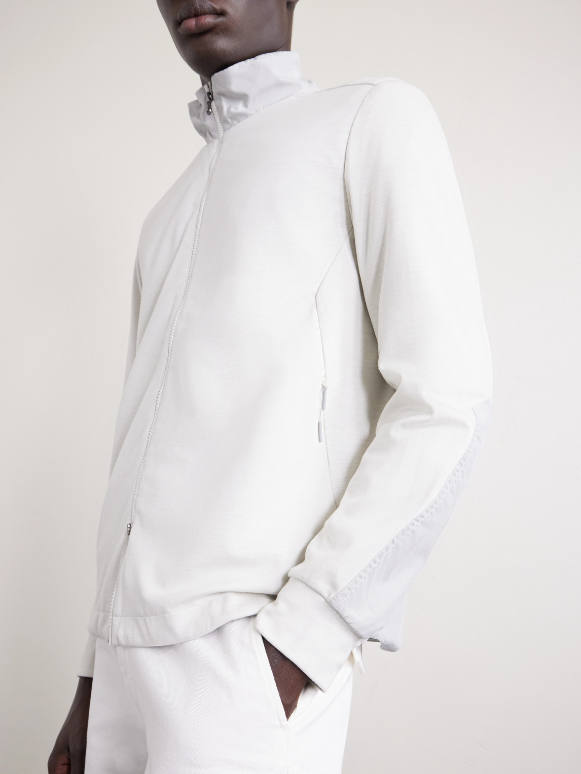 Explorer Ripstop-Trimmed Virgin Wool-Blend Sweater