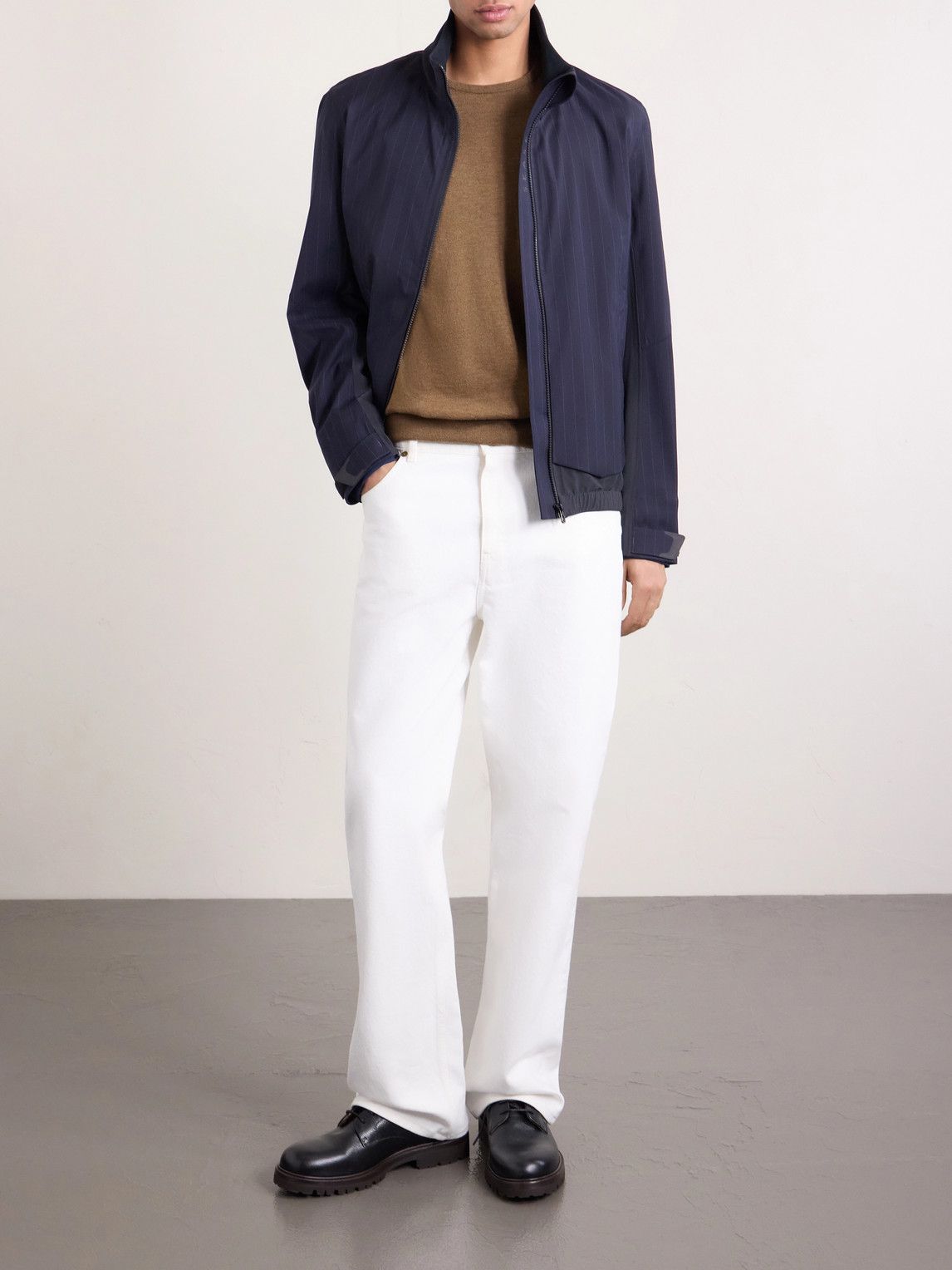Wind Seeker Pinstriped Virgin Wool-Blend Jacket