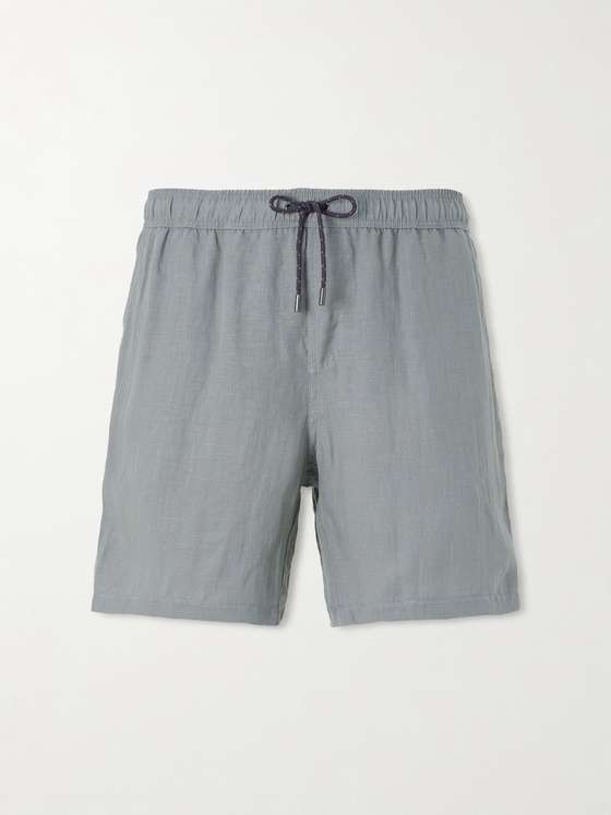 Sease Cod-2 Straight-Leg Hemp Drawstring Shorts