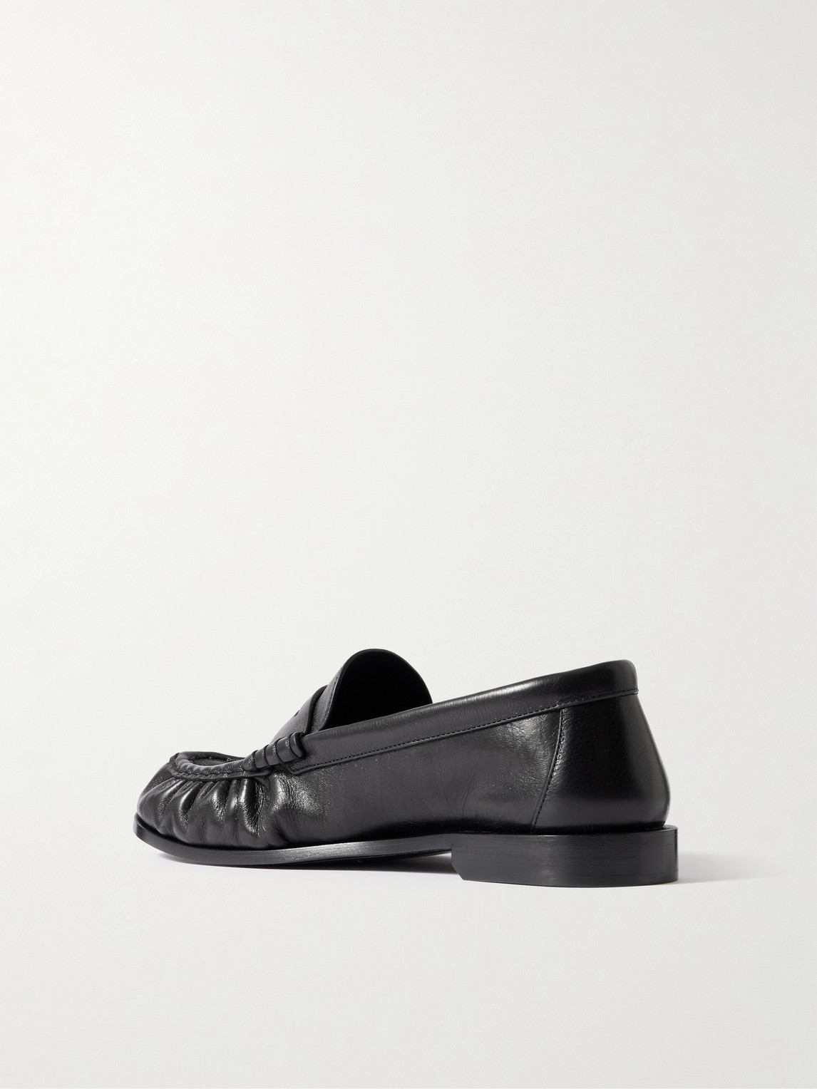 Saint Laurent Le Loafer Loafers In Polished Wrinkled Leather In Black