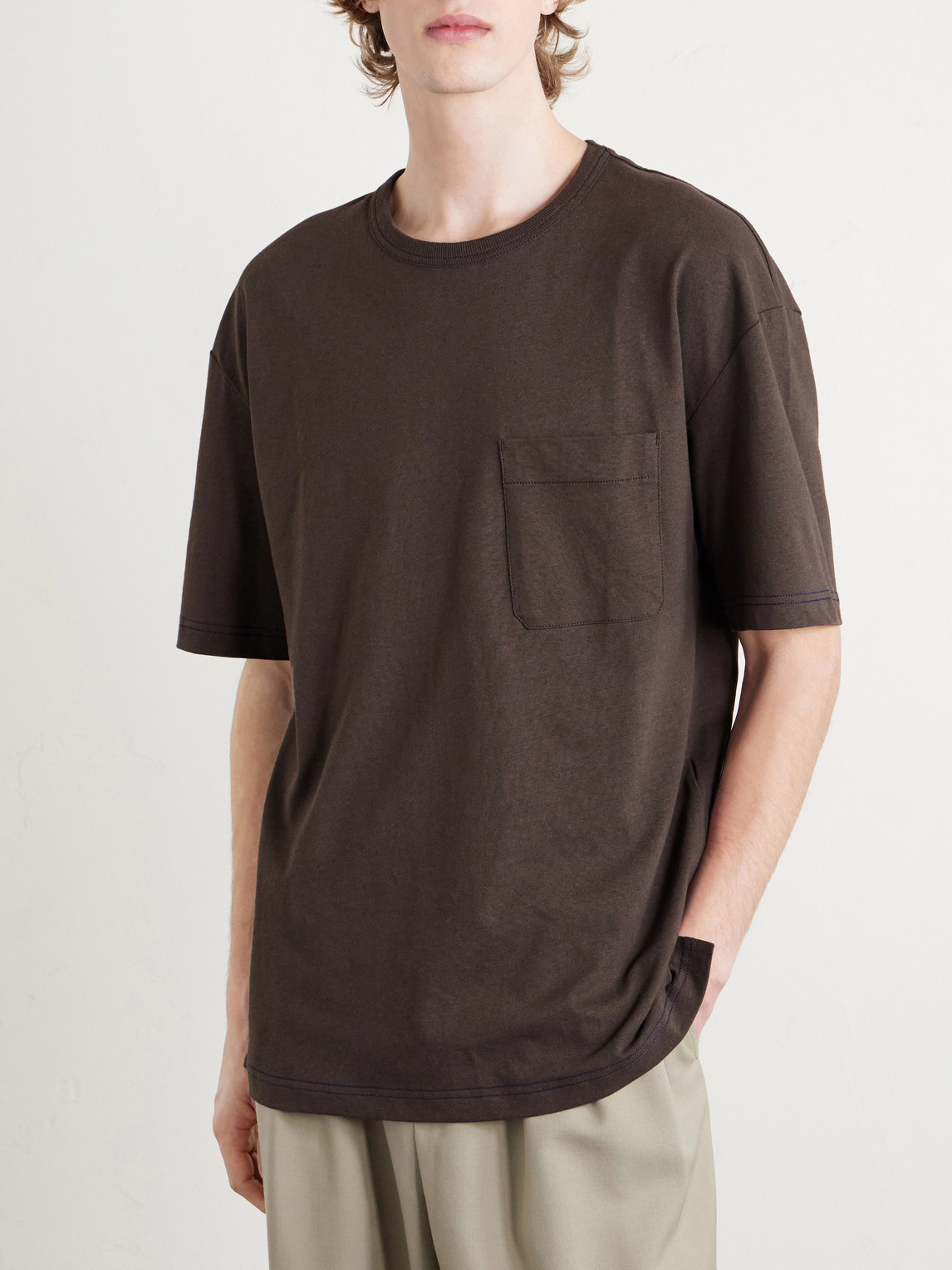 Cotton And Linen-Blend Jersey T-Shirt