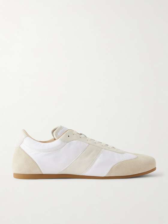Lemaire Leather-Trimmed Suede and Shell Sneakers