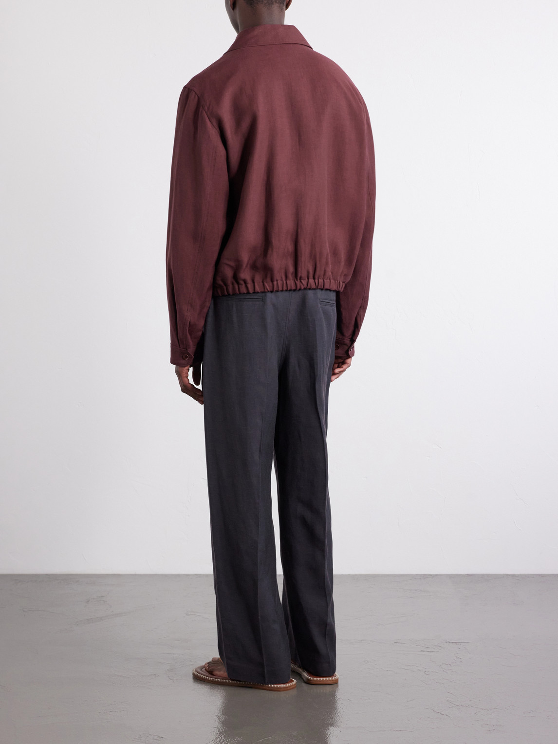  Lemaire - Gabardine Blouson Jacket - Men - Burgundy - It 52 