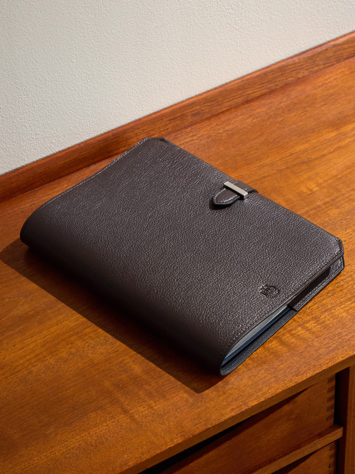 Dunhill Century Logo-debossed Full-grain Leather Notebook In Brown