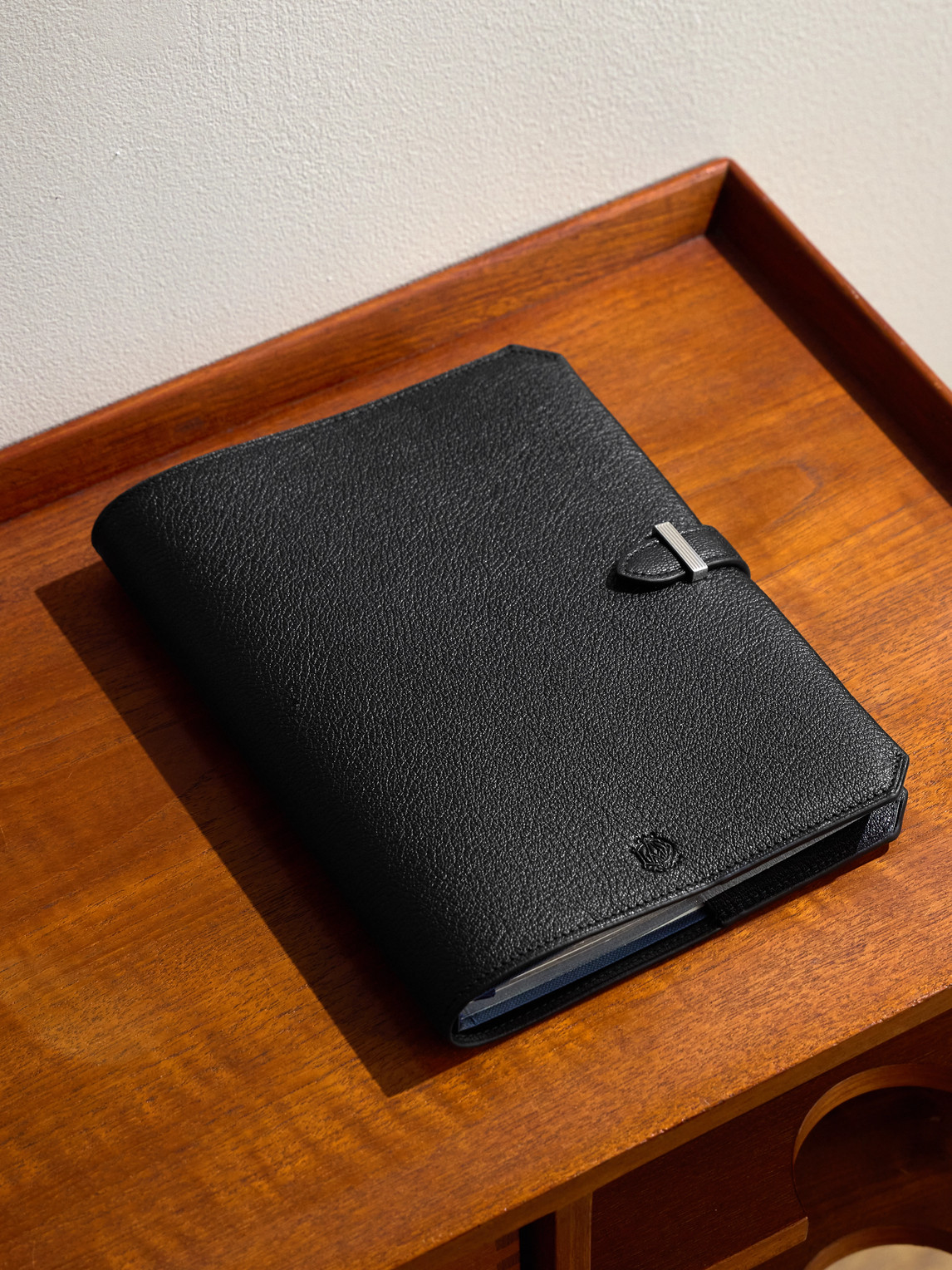 Dunhill Century Logo-debossed Full-grain Leather Notebook In Black
