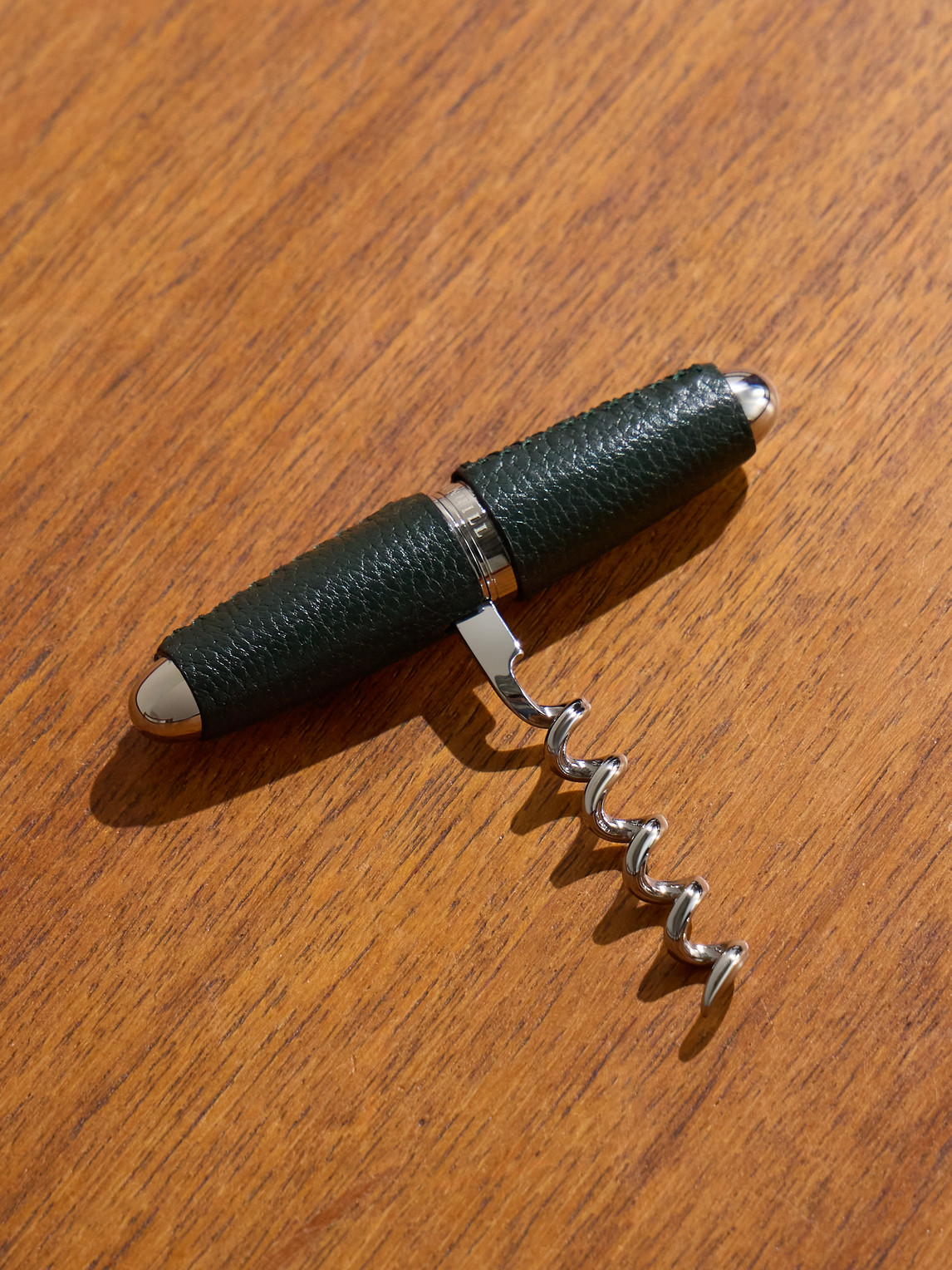 Dunhill Leather-trimmed Steel Corkscrew In Black