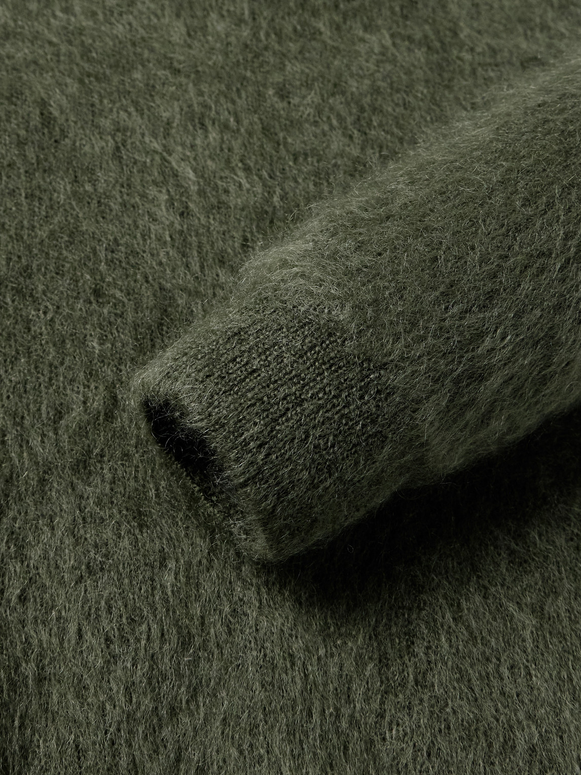 Saint Laurent Slim-fit Mohair-blend Sweater In Green