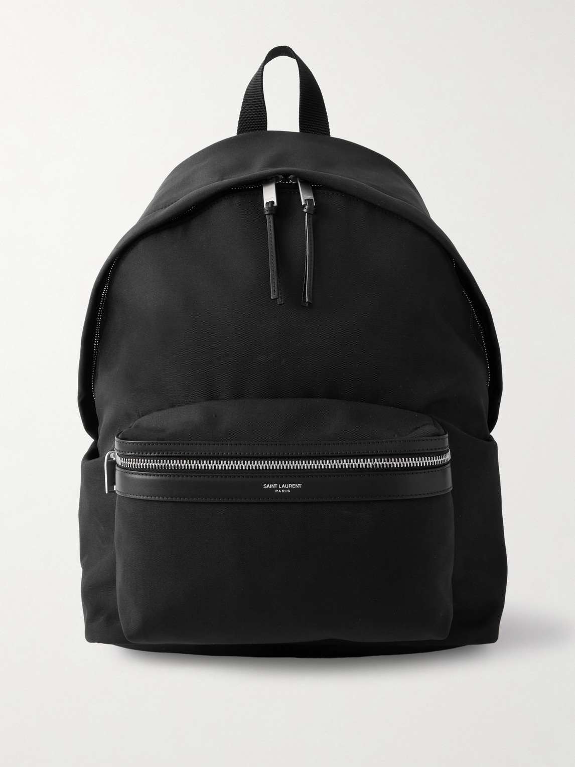 Saint Laurent City Leather-Trimmed Canvas Backpack - Men