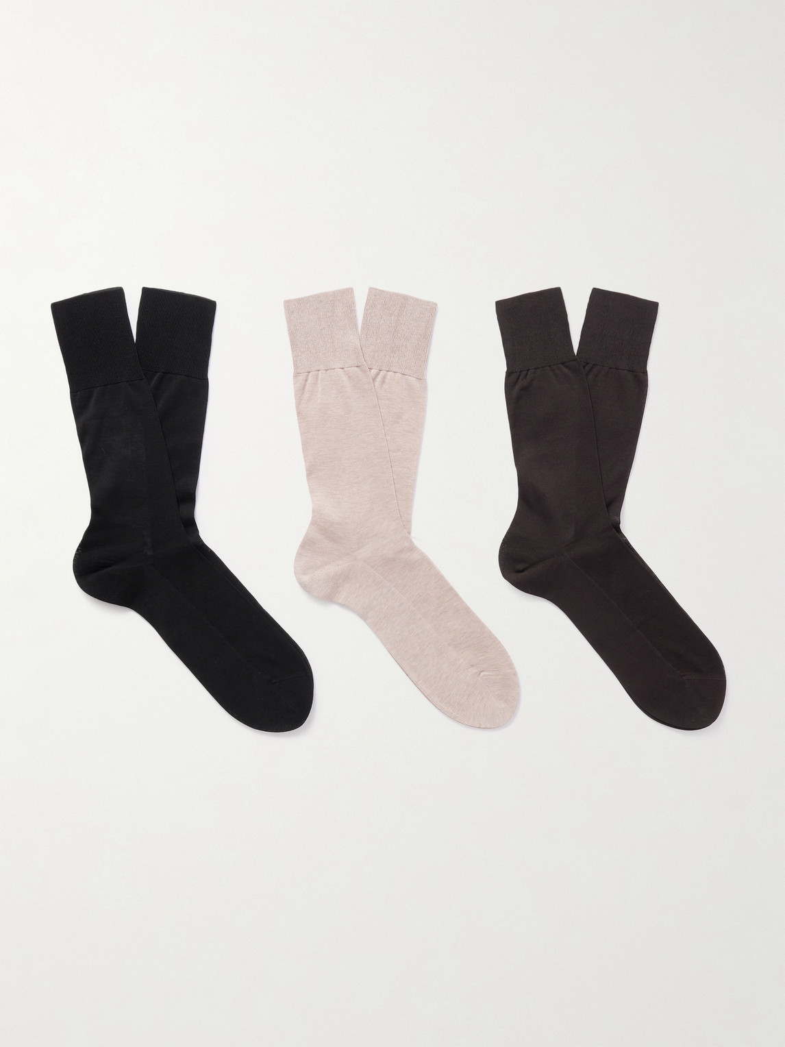 FALKE No. 9 Pure Fil d´Écosse Three-Pack Cotton-Blend Socks - Men