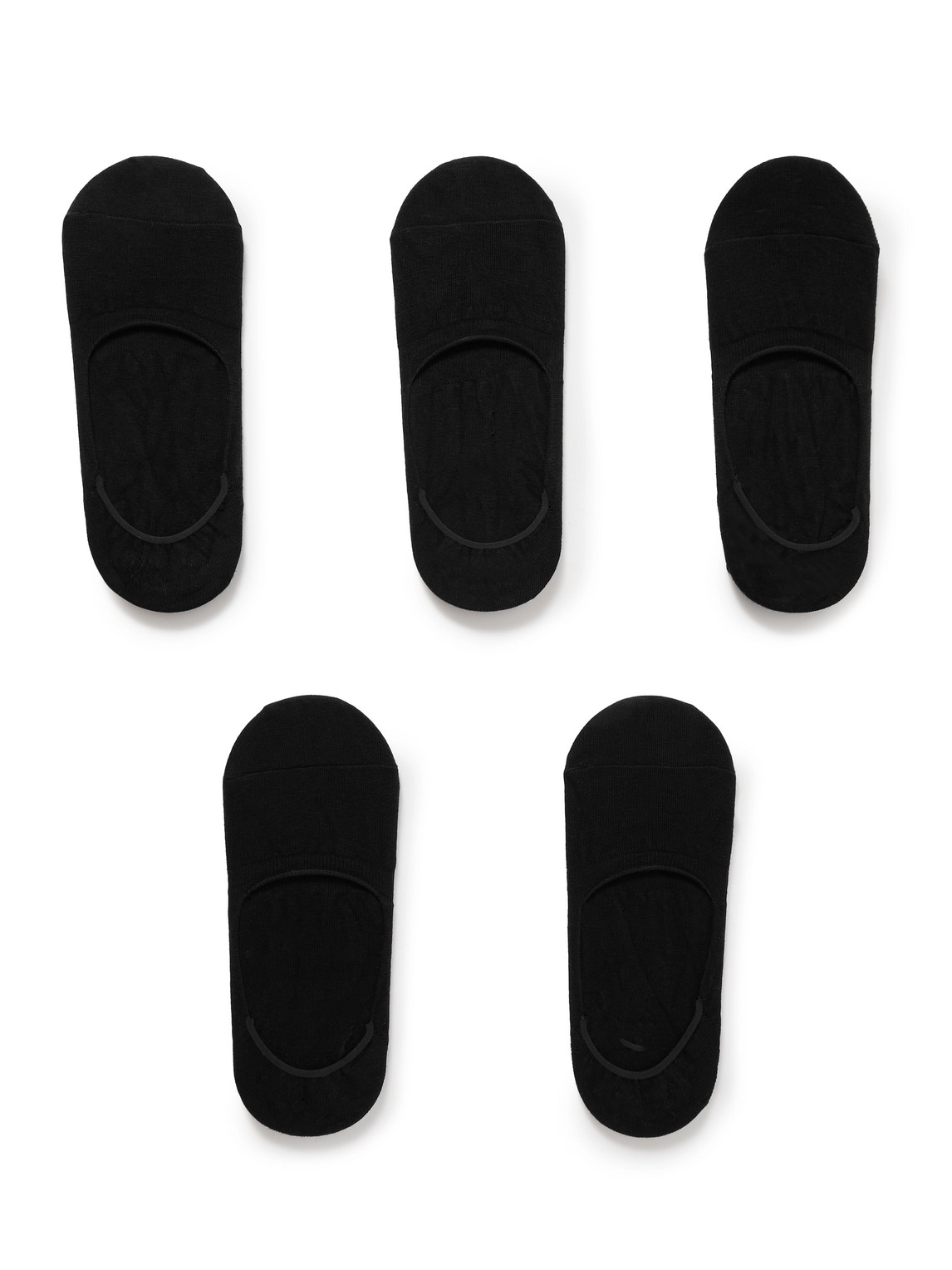 Falke Step Casual Five-pack No-show Cotton-blend Socks In Black