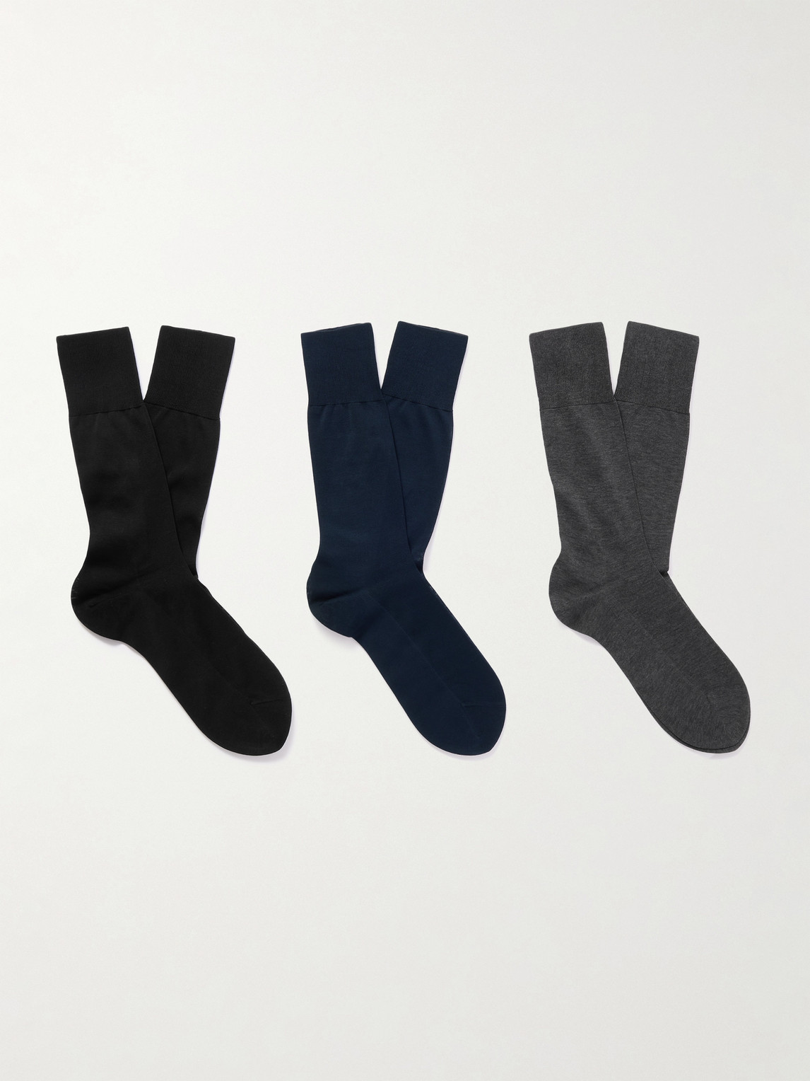 FALKE No. 9 Pure Fil d´Écosse Three-Pack Cotton-Blend Socks - Men