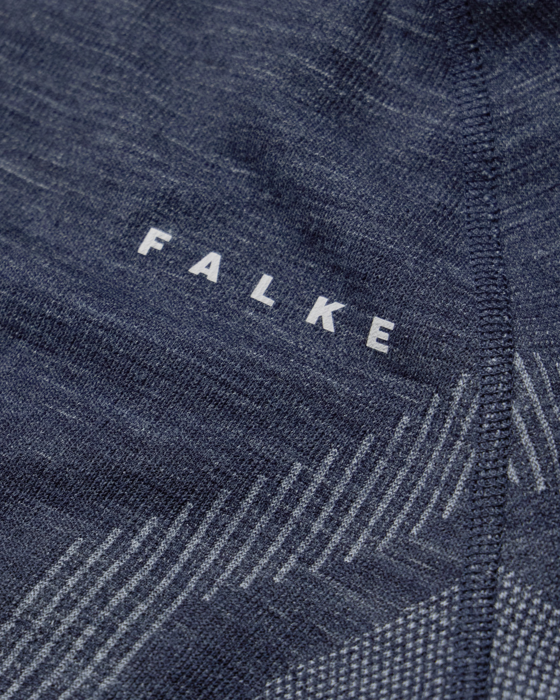  Falke - Printed Virgin Wool-blend Ski Base Layer - Men - Blue - S 