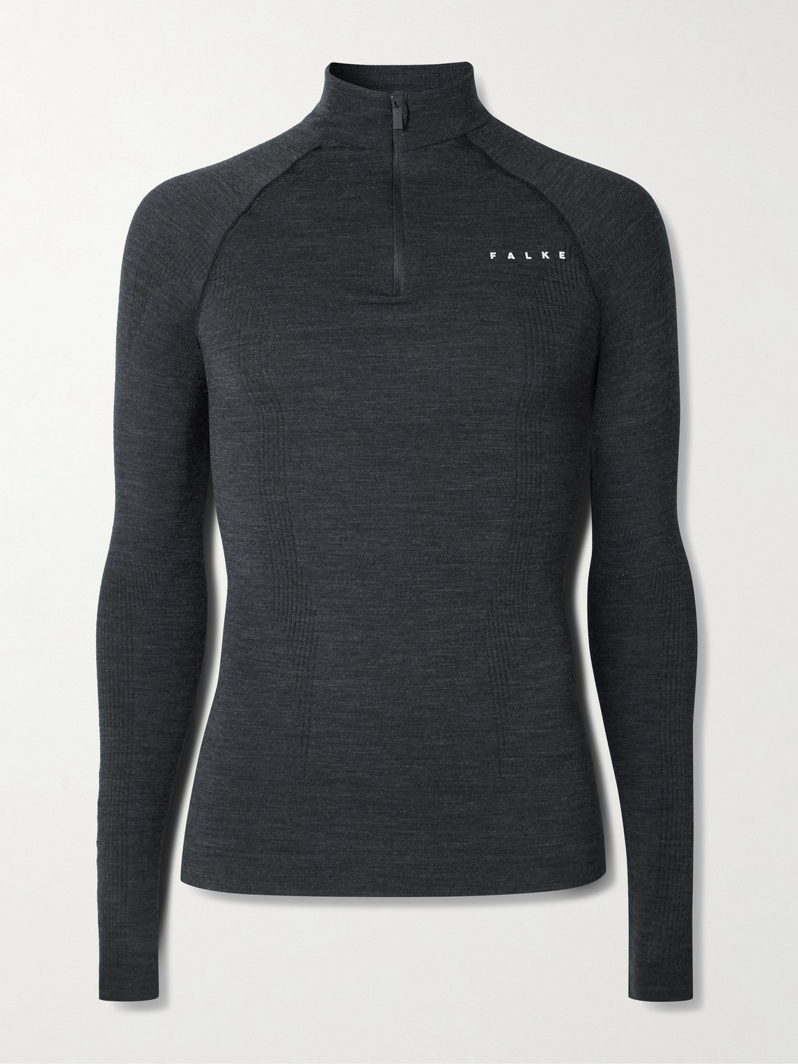 FALKE Printed Virgin Wool-Blend Half-Zip ki Base Layer - Men