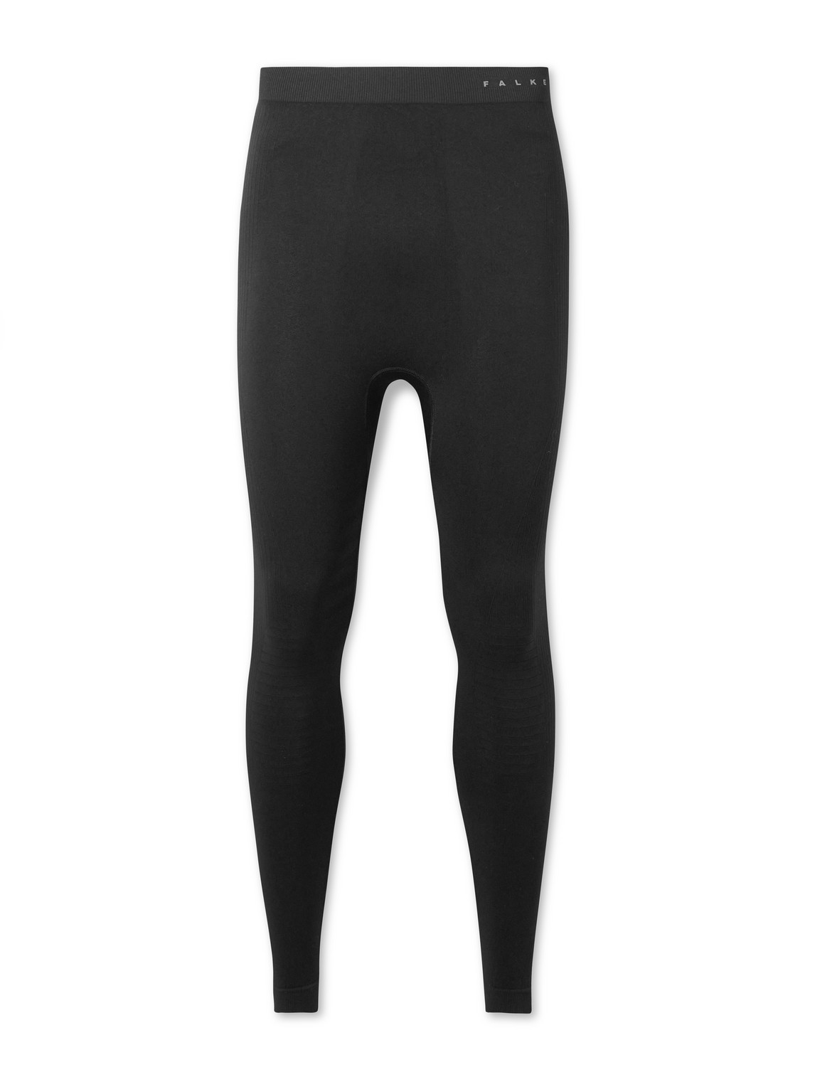 Falke Recycled Ribbed-knit Ski Tights In Black