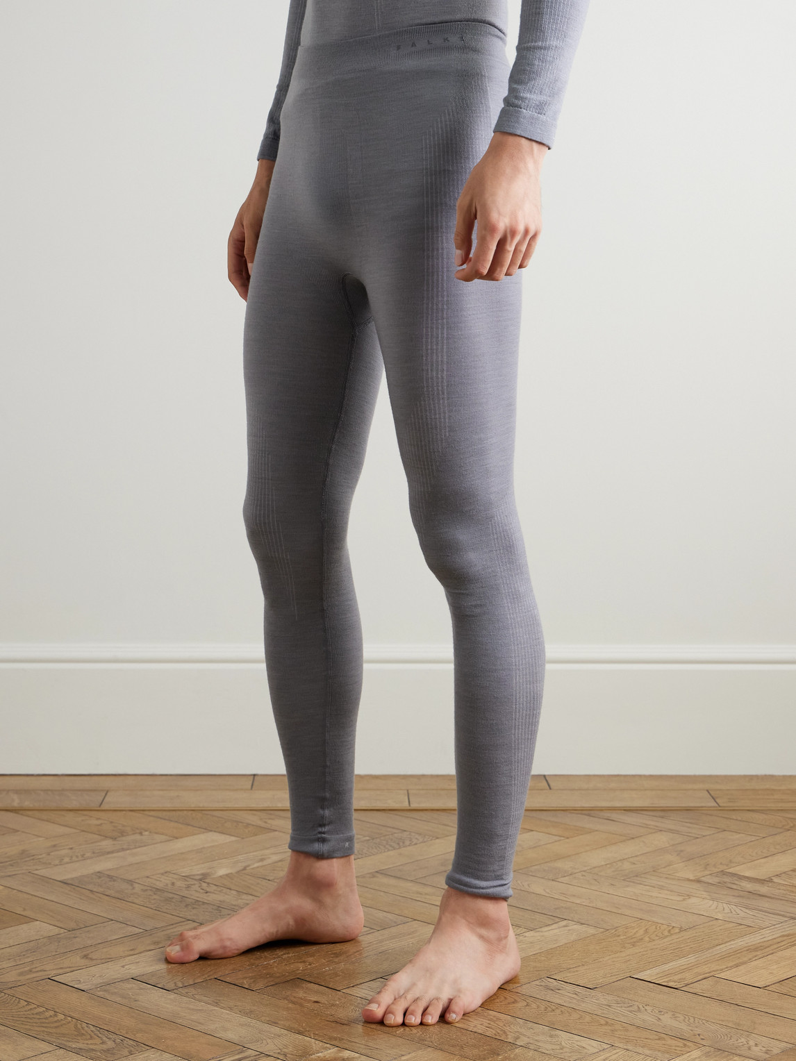  Falke - Printed Virgin Wool-blend Ski Tights - Men - Gray - S 