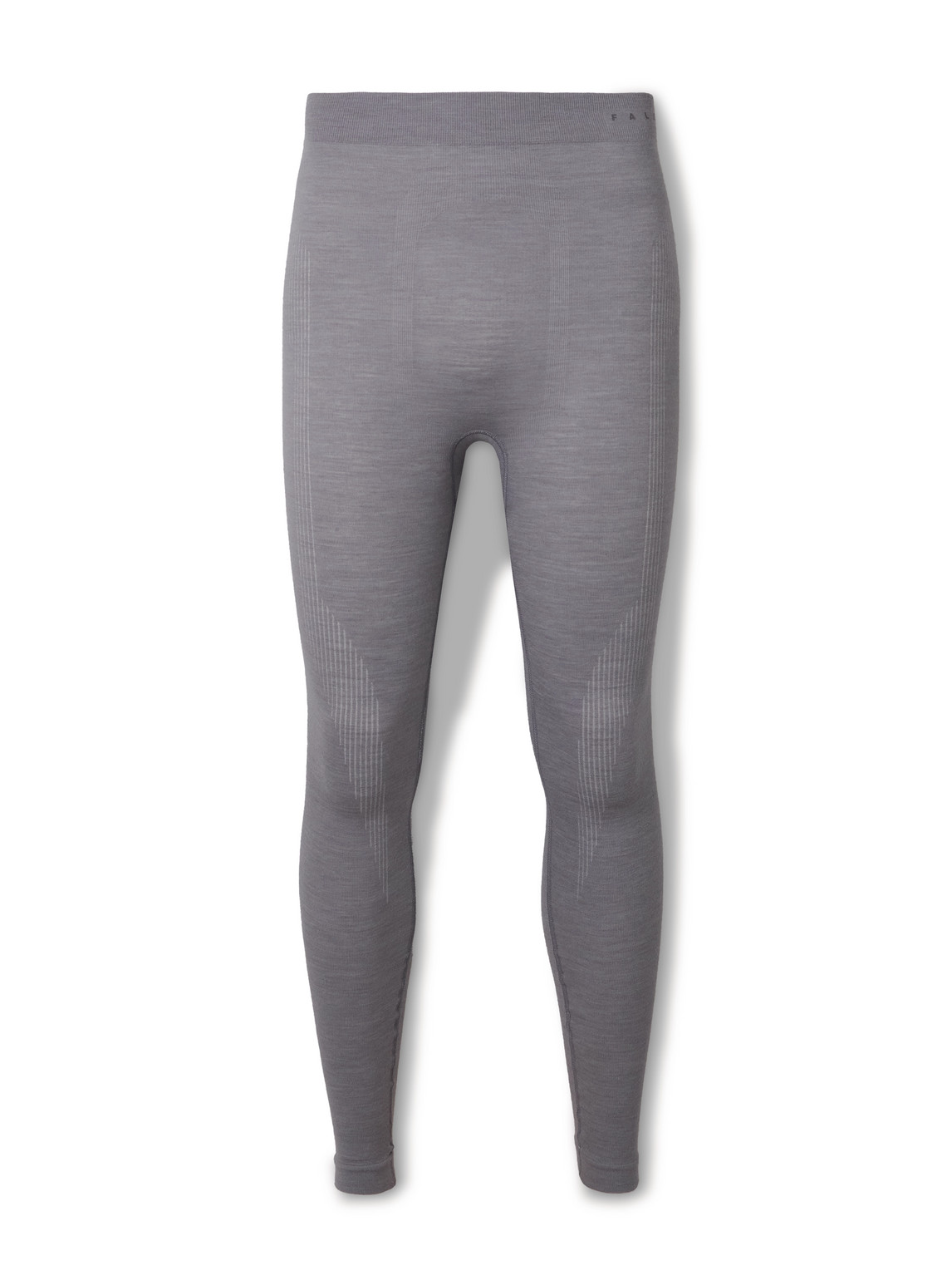 Falke Printed Virgin Wool-blend Ski Tights In Gray