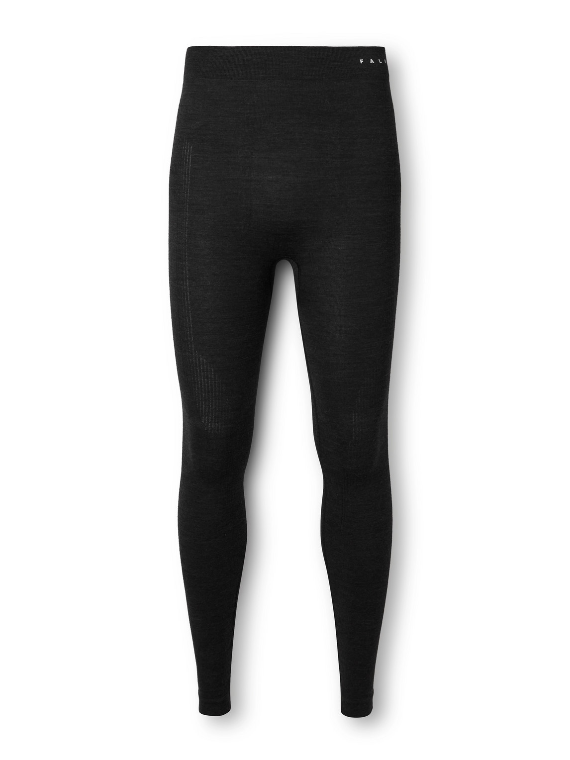 Falke Printed Virgin Wool-blend Ski Tights In Black