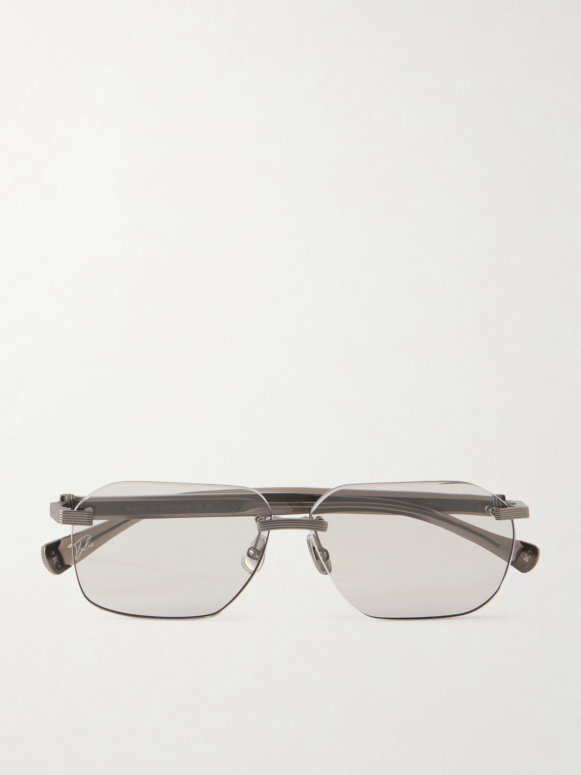 Brunello Cucinelli Tyler Square-Frame Rimless Silver-Tone Sunglasses - Men